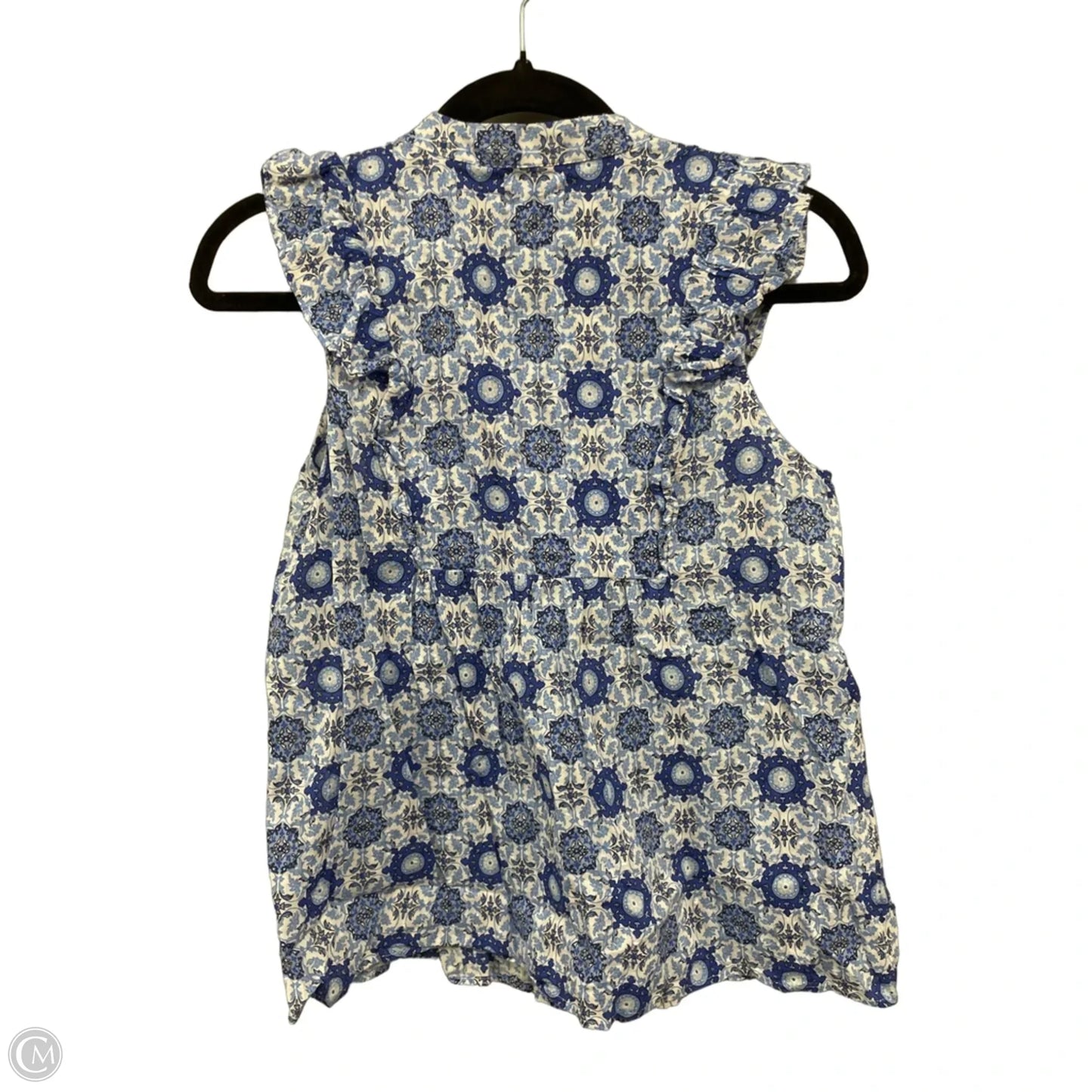 Top Short Sleeve By Loft In Blue & White, Size: Xs