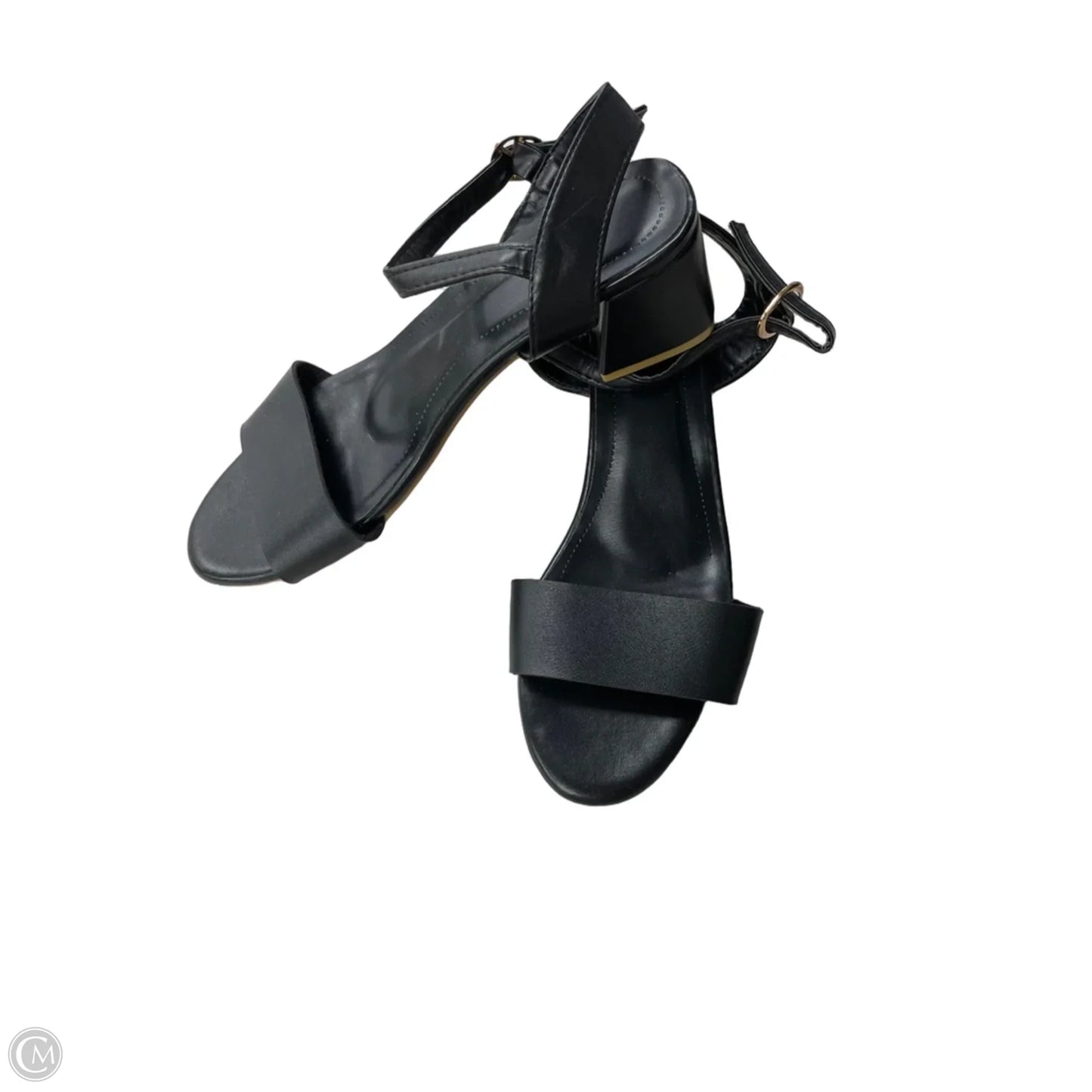 Sandals Heels Block By Clothes Mentor In Black, Size: 9.5