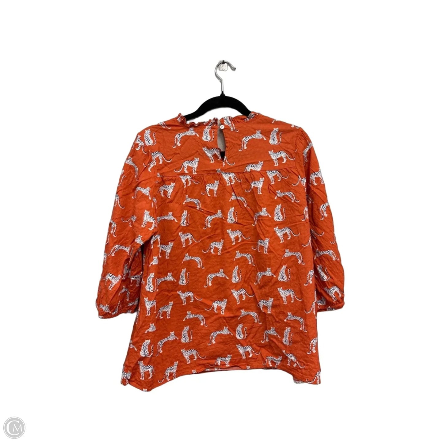 Top 3/4 Sleeve By Michelle Mcdowell In Orange & White, Size: Xxl