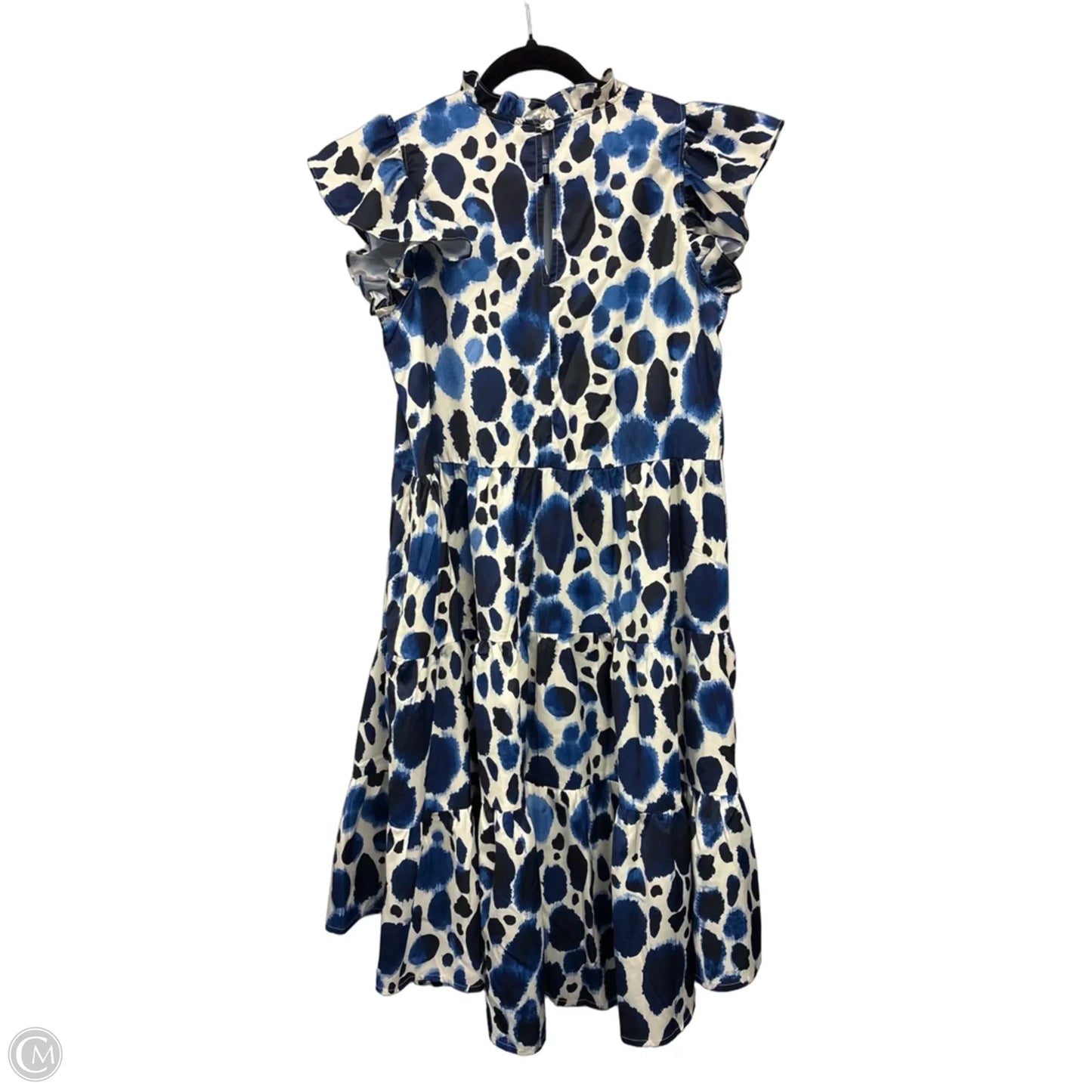 Dress Casual Midi By Pinch In Blue & Cream, Size: L
