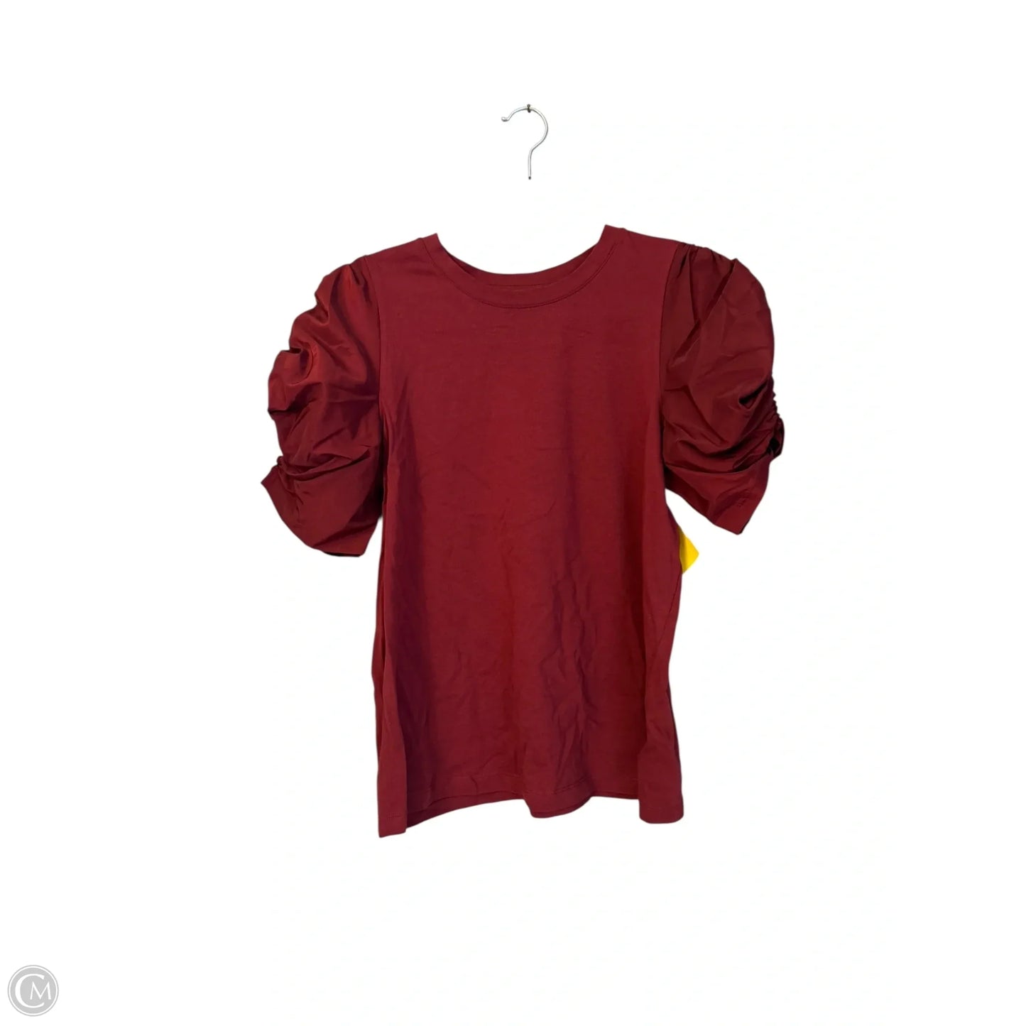 Top Short Sleeve By Express In Maroon, Size: L