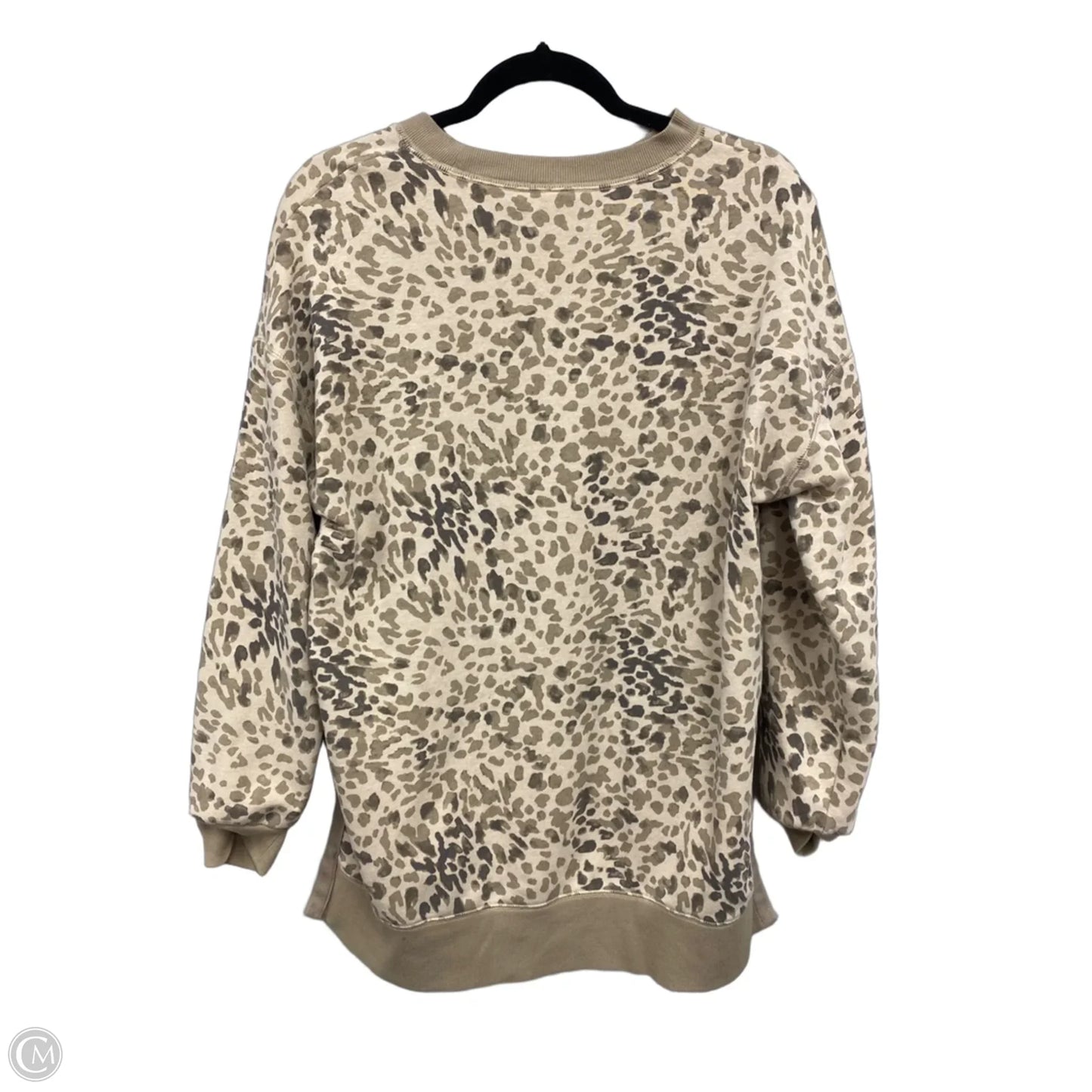 Sweatshirt Crewneck By Old Navy In Brown & Cream, Size: S