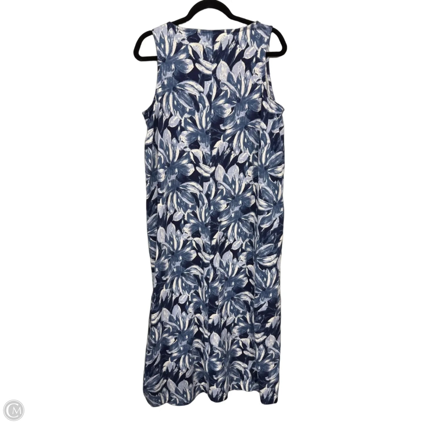 Dress Casual Midi By Clothes Mentor In Blue & White, Size: Xxl