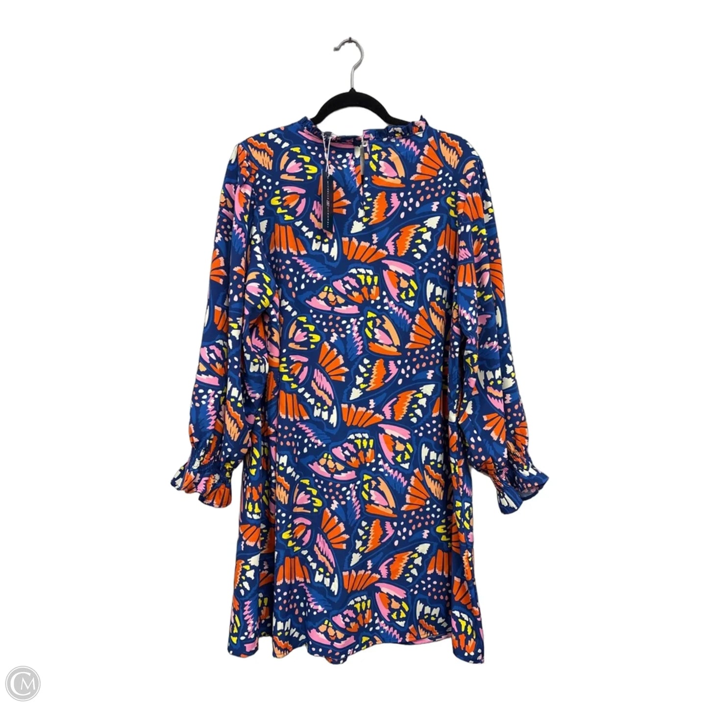 Dress Casual Short By Michelle Mcdowell In Blue & Pink, Size: Xxl
