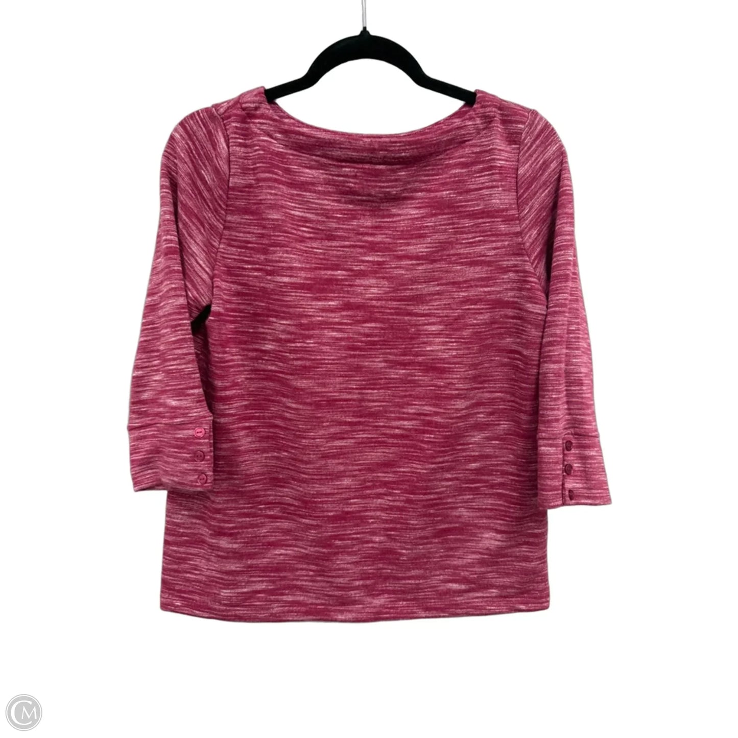 Top 3/4 Sleeve By Croft And Barrow In Pink & Silver, Size: Sp