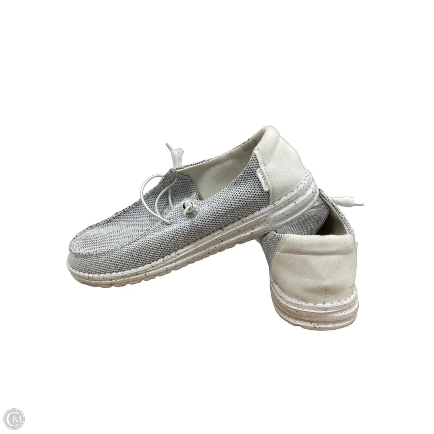 Shoes Sneakers By Hey Dude In Grey & White, Size: 10