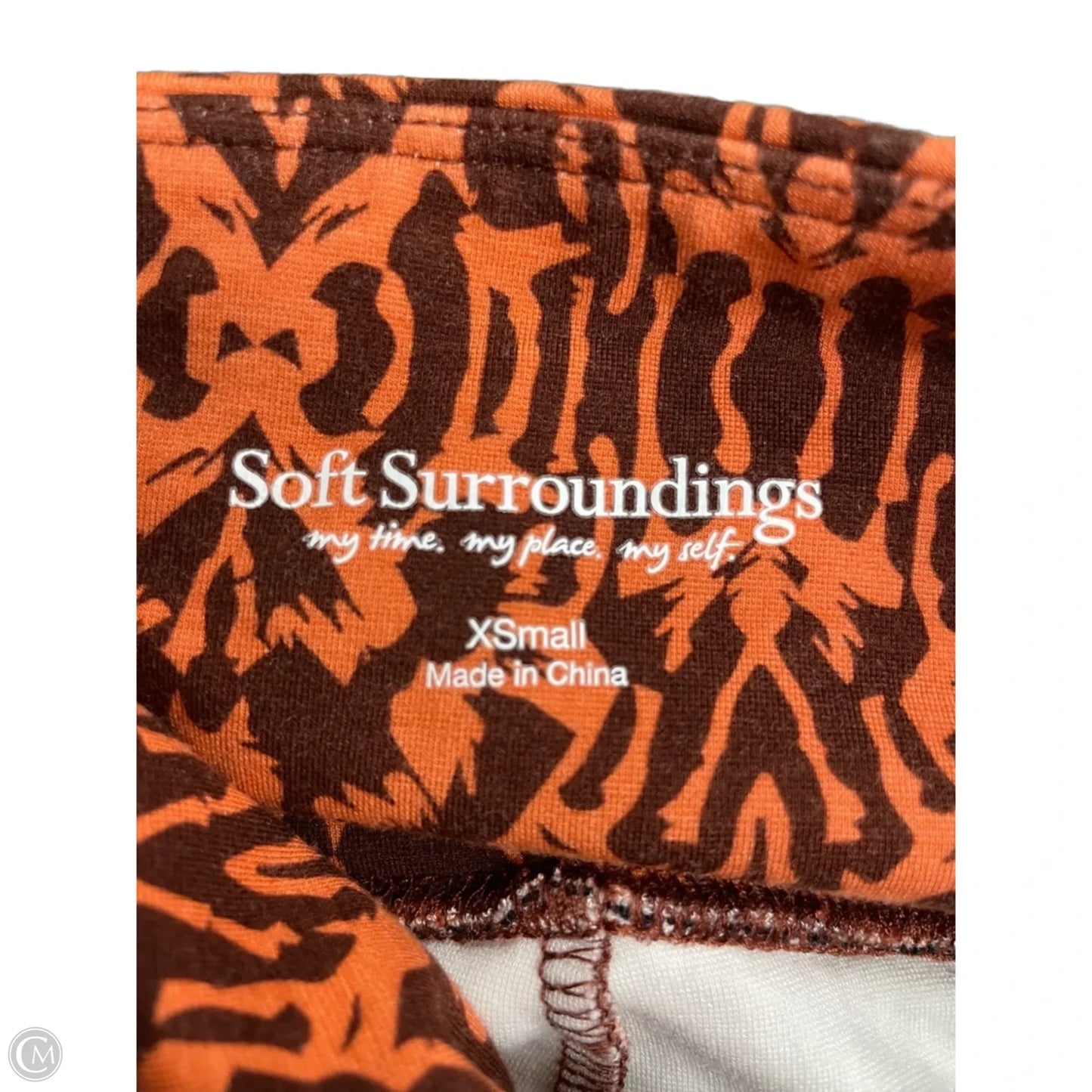 Athletic Leggings By Soft Surroundings In Brown & Orange, Size: Xs