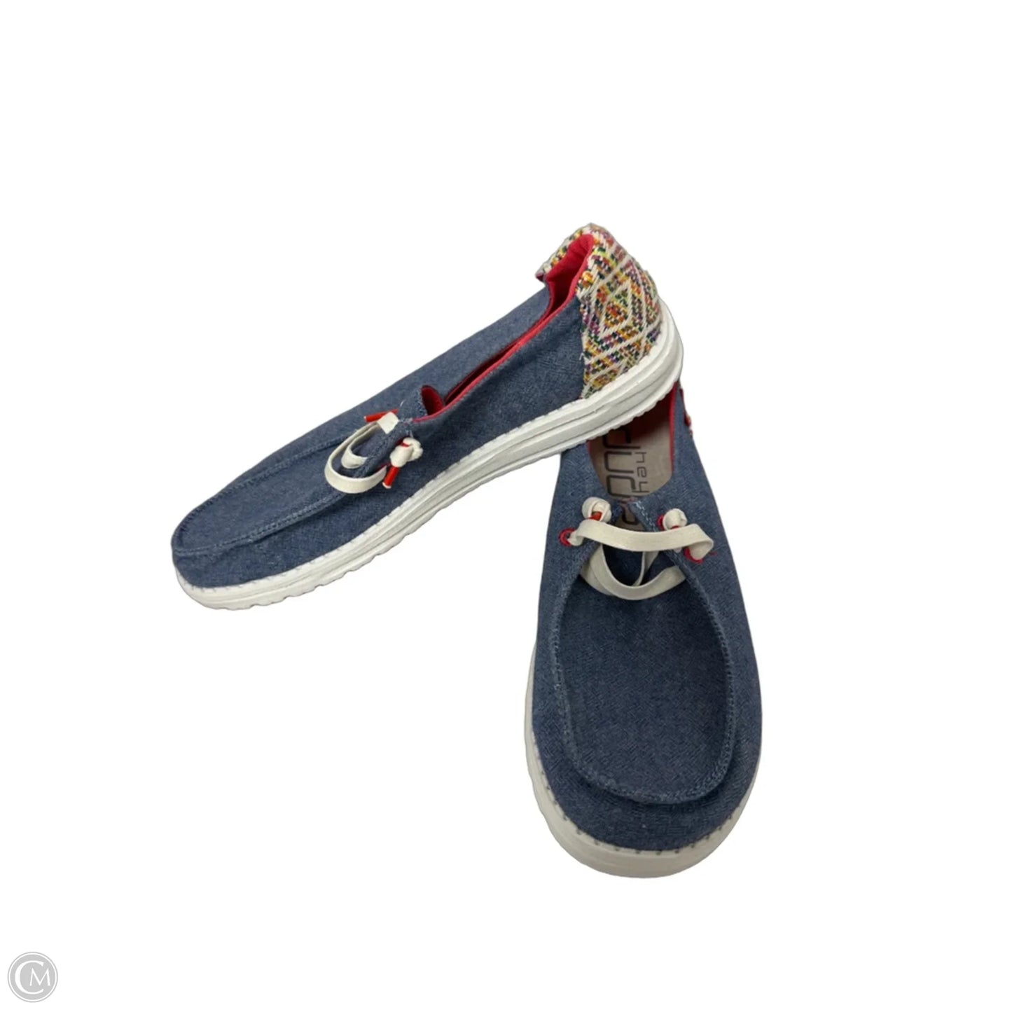 Shoes Sneakers By Hey Dude In Blue & Pink, Size: 8