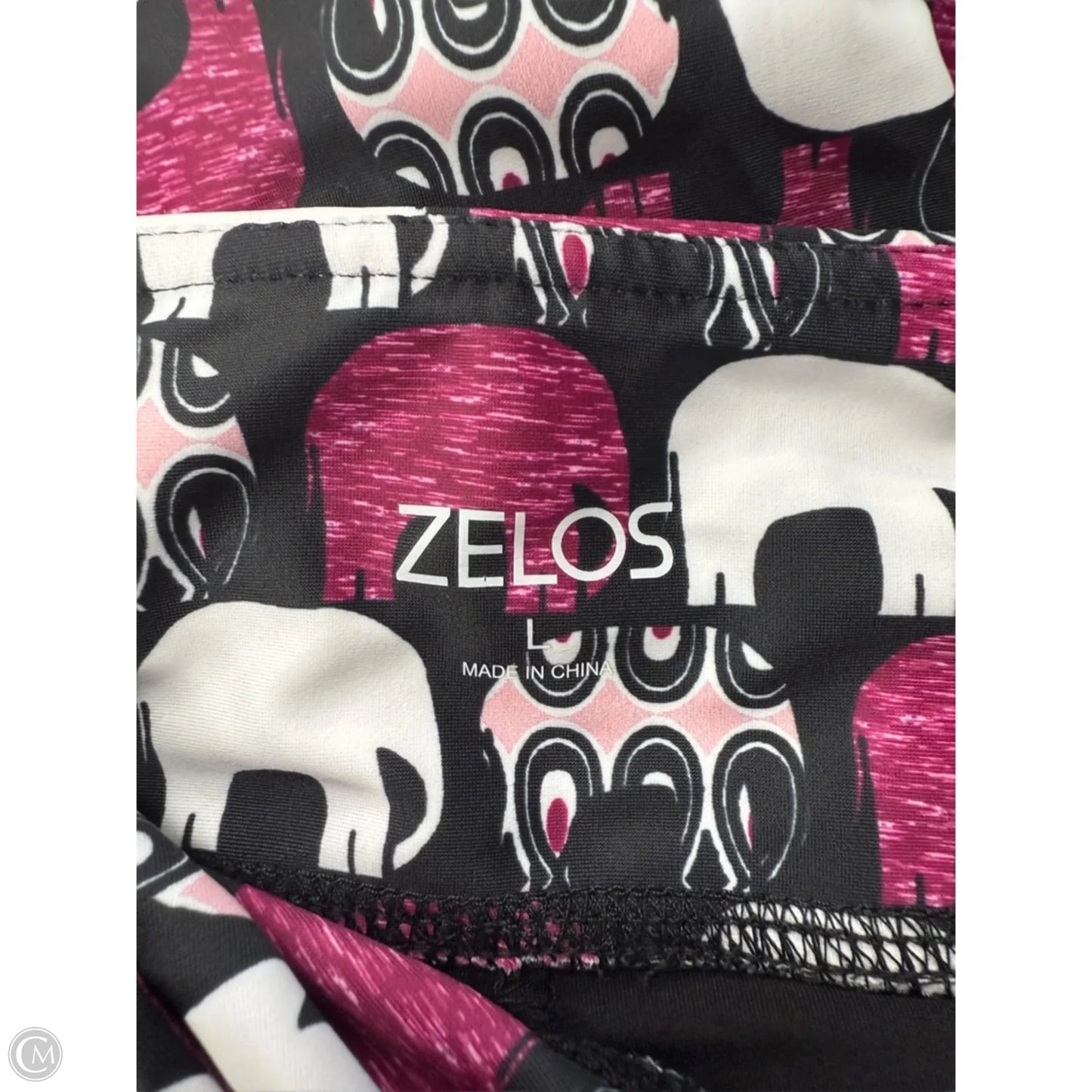 Athletic Skort By Zelos In Black & Pink, Size: L
