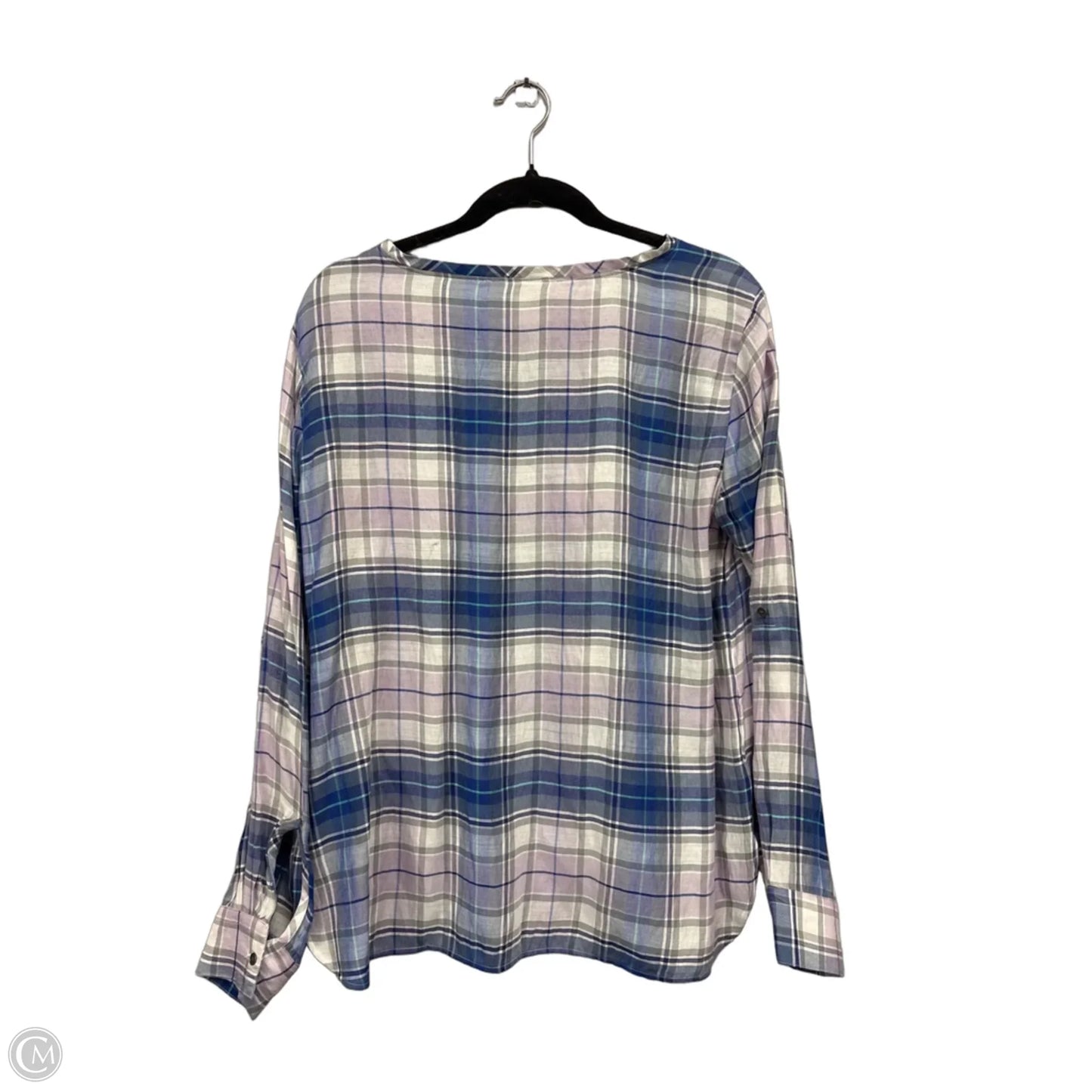 Top Long Sleeve By Loft In Blue & Purple, Size: M