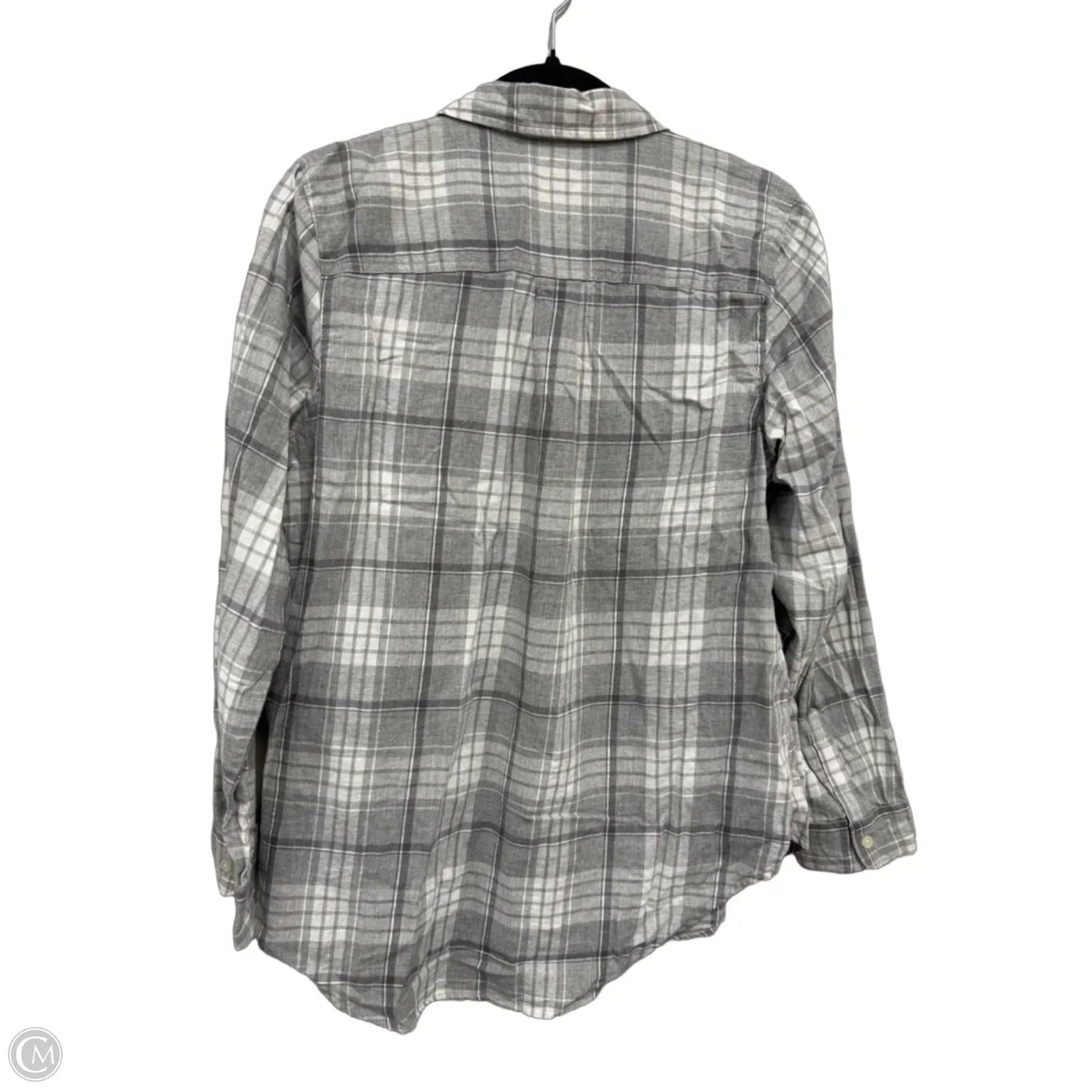 Top Long Sleeve By Old Navy In Grey & White, Size: L