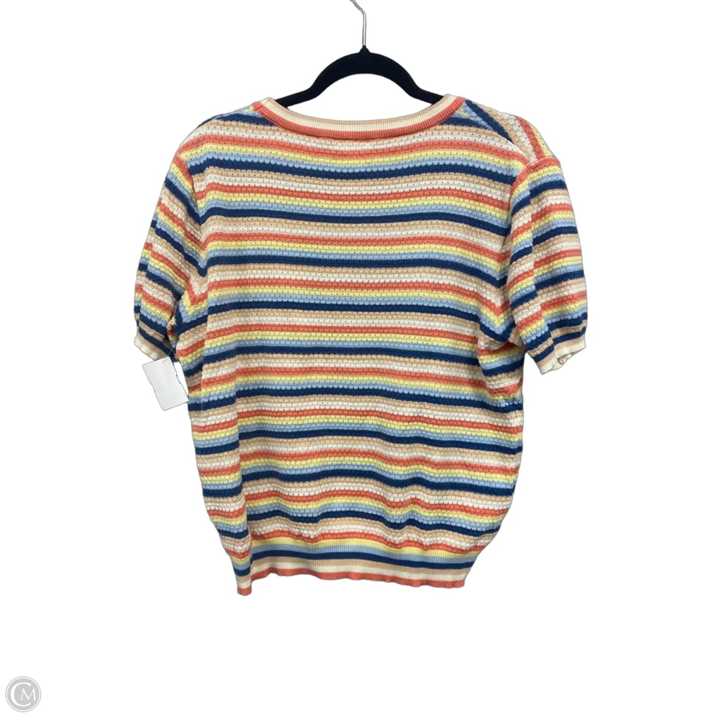 Sweater Short Sleeve By Hem & Thread In Blue & Orange, Size: L