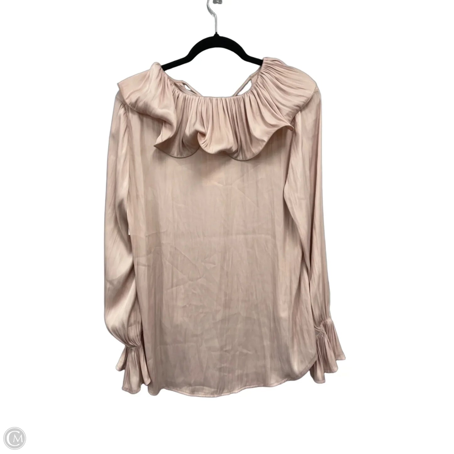Blouse Long Sleeve By Clothes Mentor In Peach, Size: M