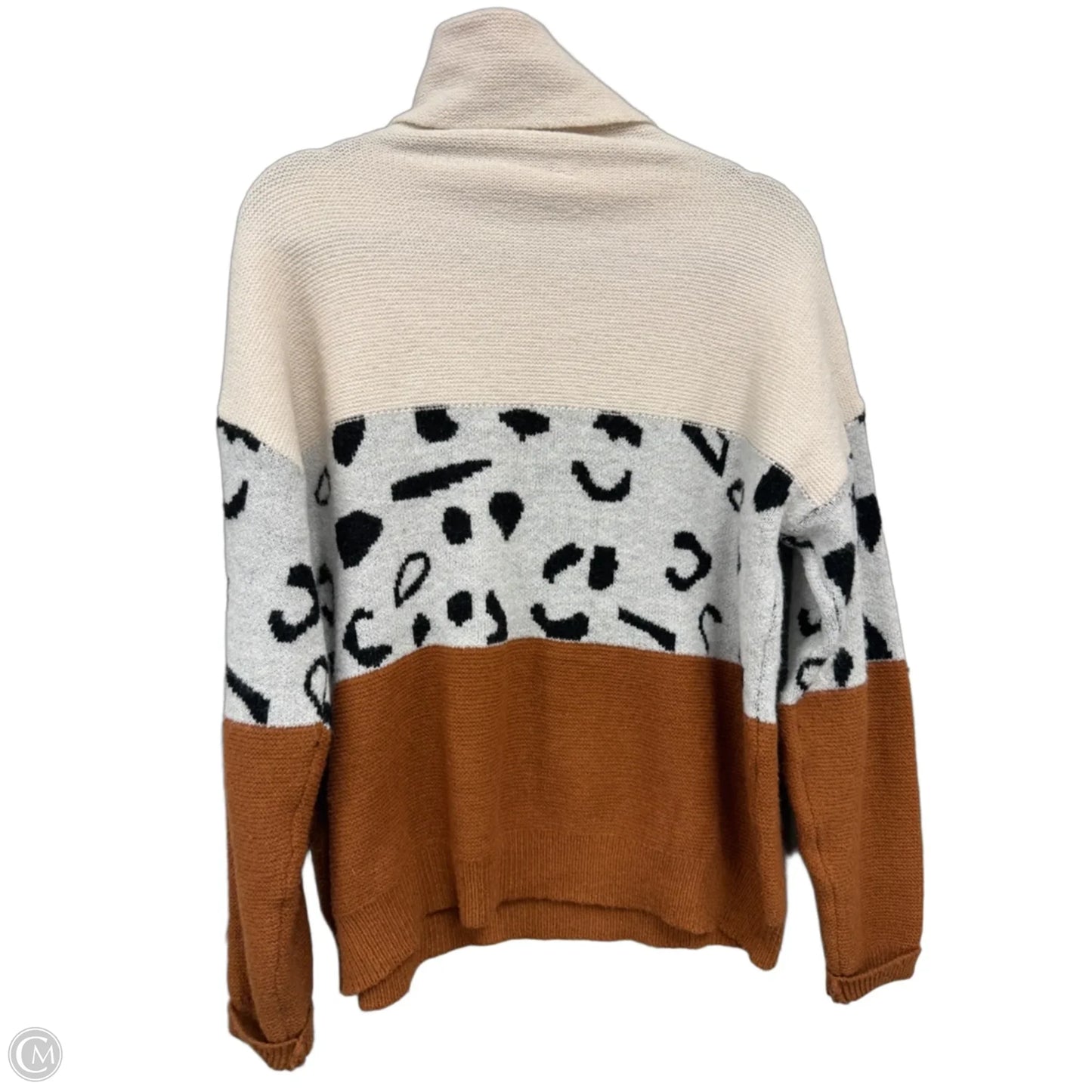 Sweater By Clothes Mentor In Brown & Cream, Size: L