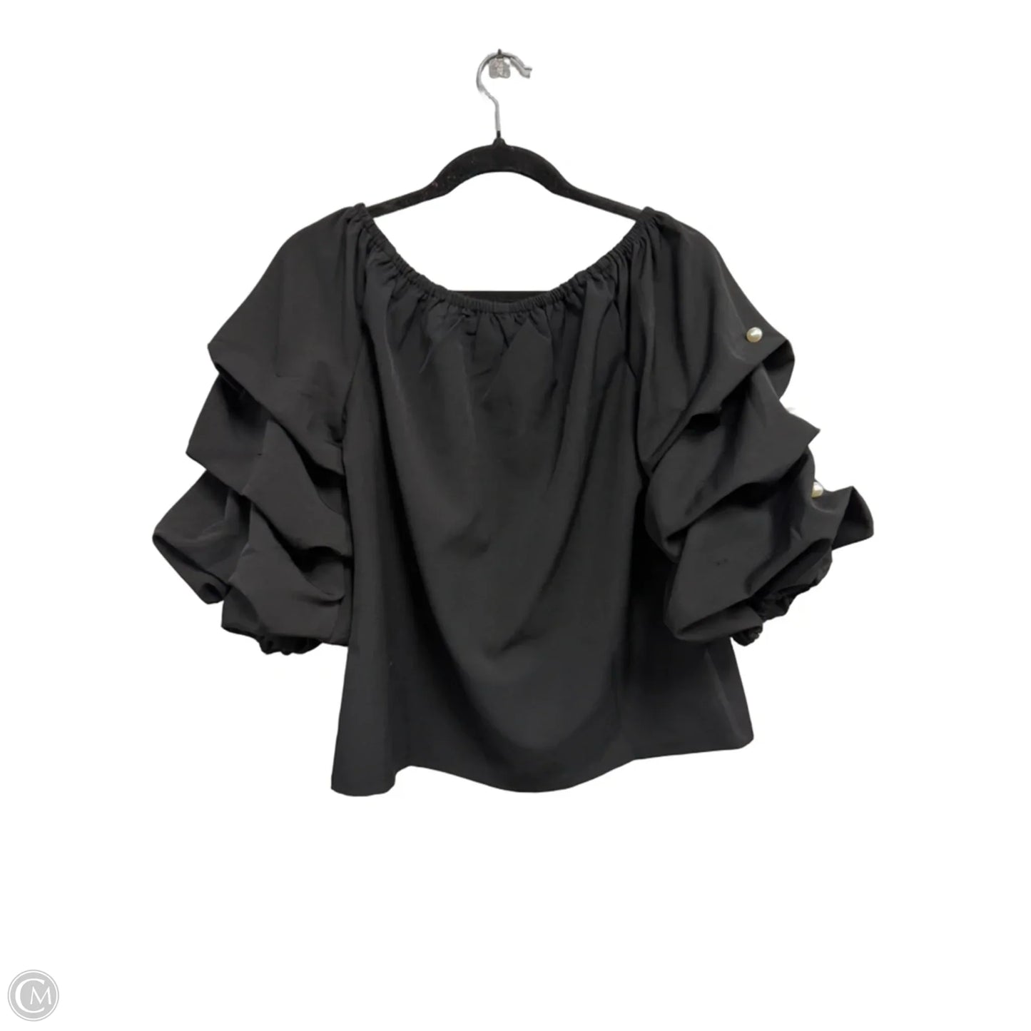 Top 3/4 Sleeve By Cece In Black & White, Size: S