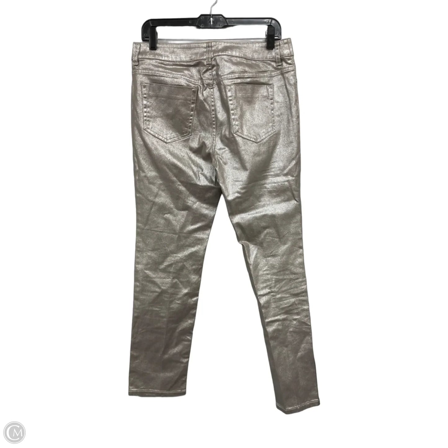 Jeans Straight By Chicos In Silver & Tan, Size: S