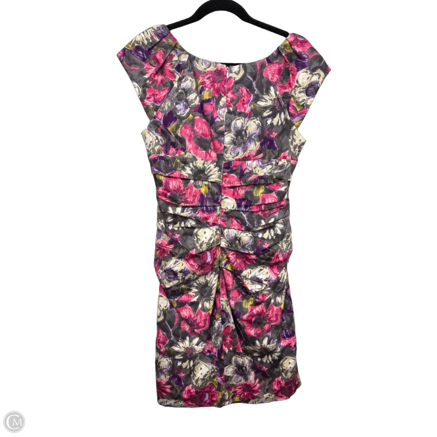 Dress Casual Midi By Suzi Chin In Grey & Pink, Size: 12