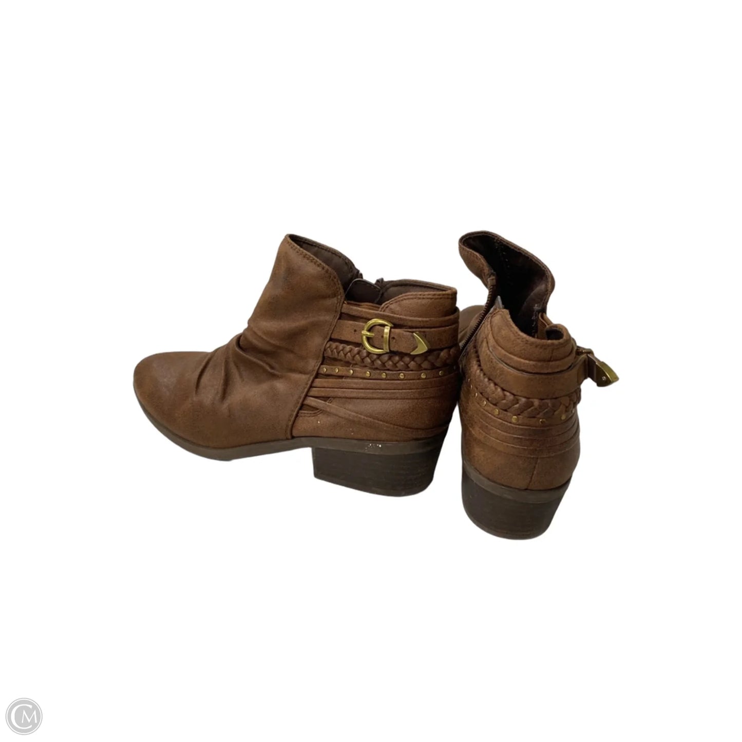Boots Ankle Heels By Bare Traps In Brown, Size: 7.5