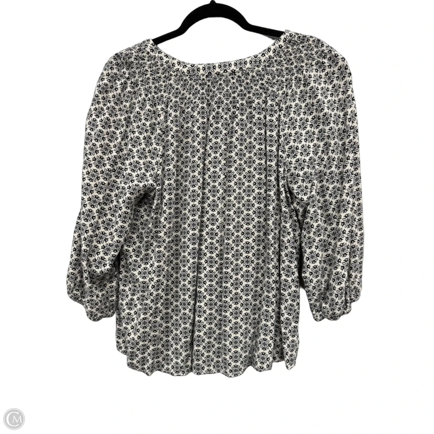 Top 3/4 Sleeve By Croft And Barrow In Black & Cream, Size: Xxl