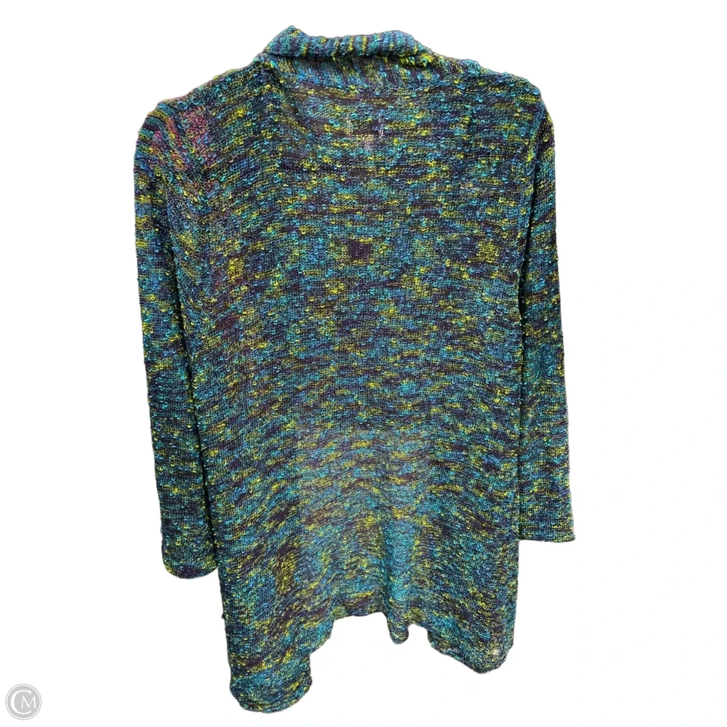 Cardigan By Chicos In Blue & Yellow, Size: 2