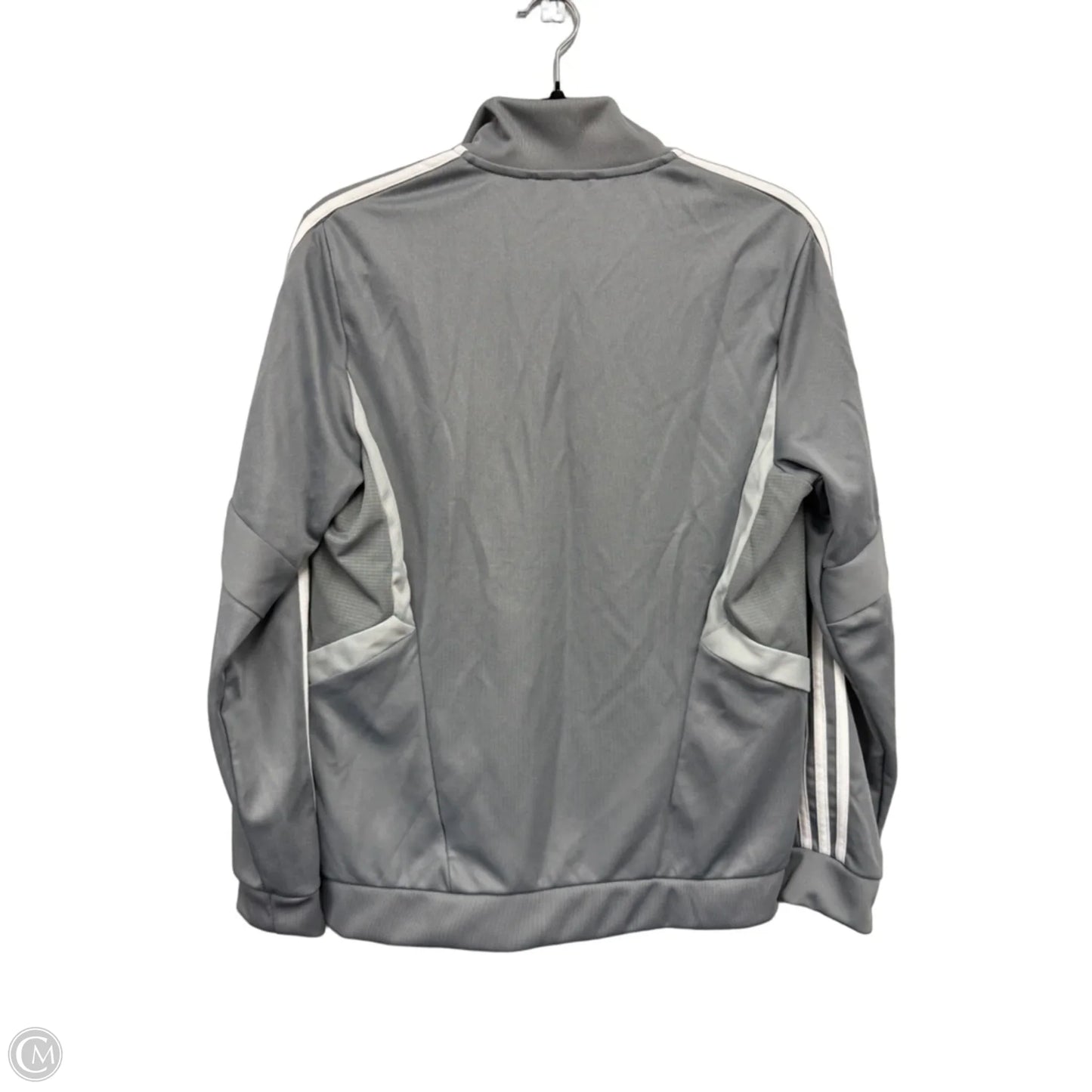 Athletic Jacket By Adidas In Grey, Size: L