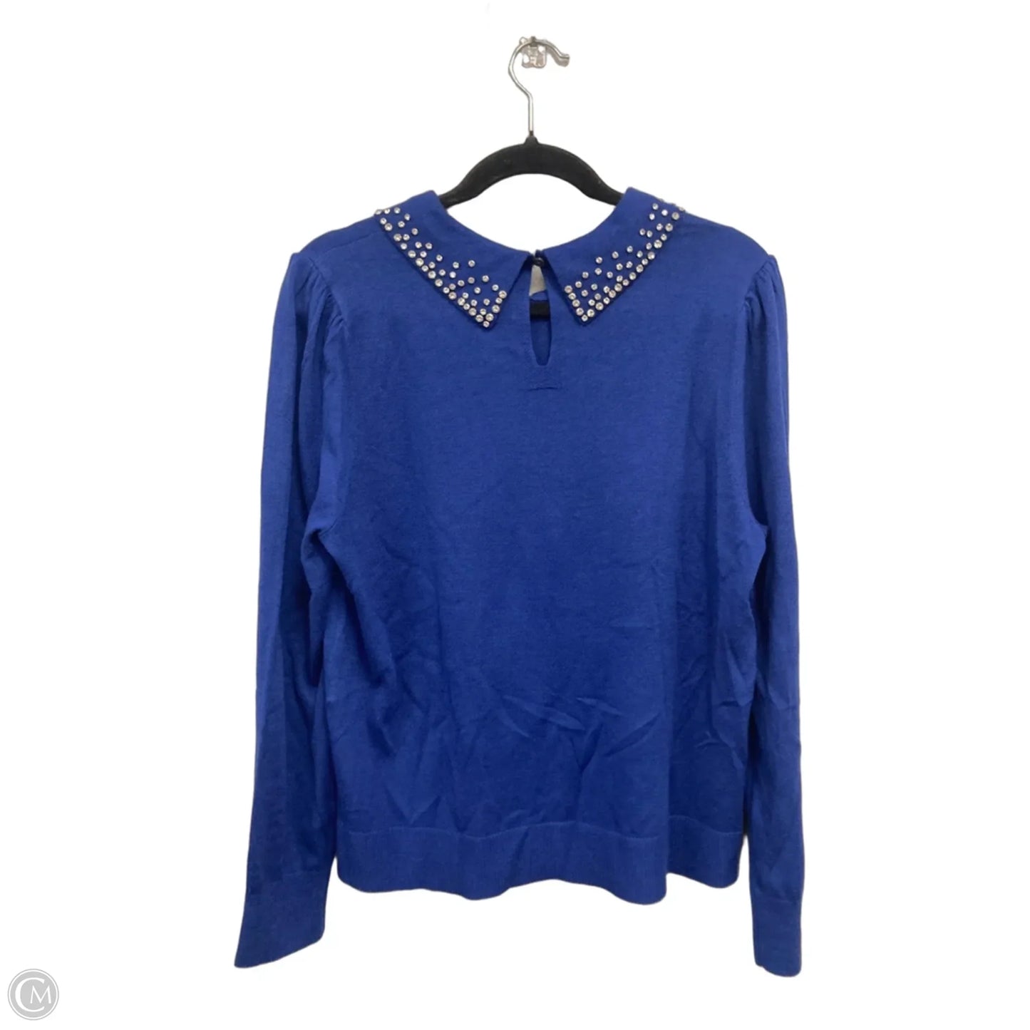 Sweater By Loft In Blue & Silver, Size: L