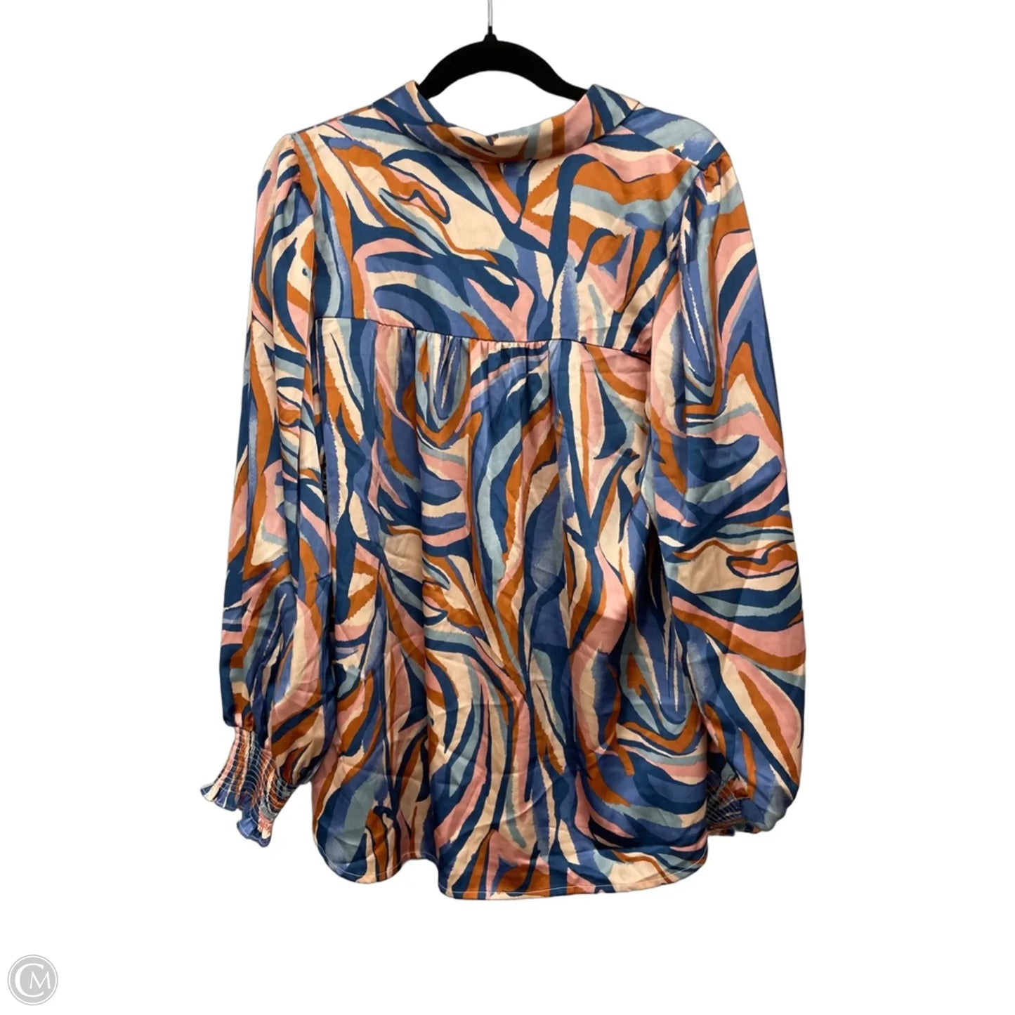 Blouse Long Sleeve By Jodifl In Blue & Orange, Size: L