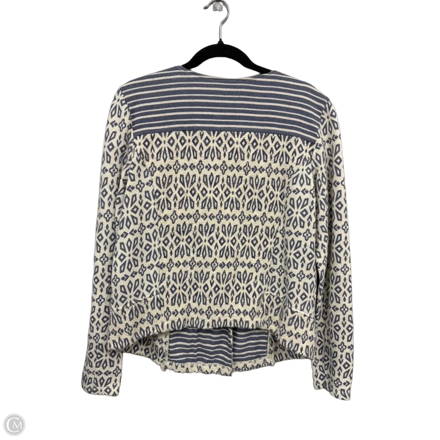 Jacket Other By Lucky Brand In Blue & Cream, Size: L