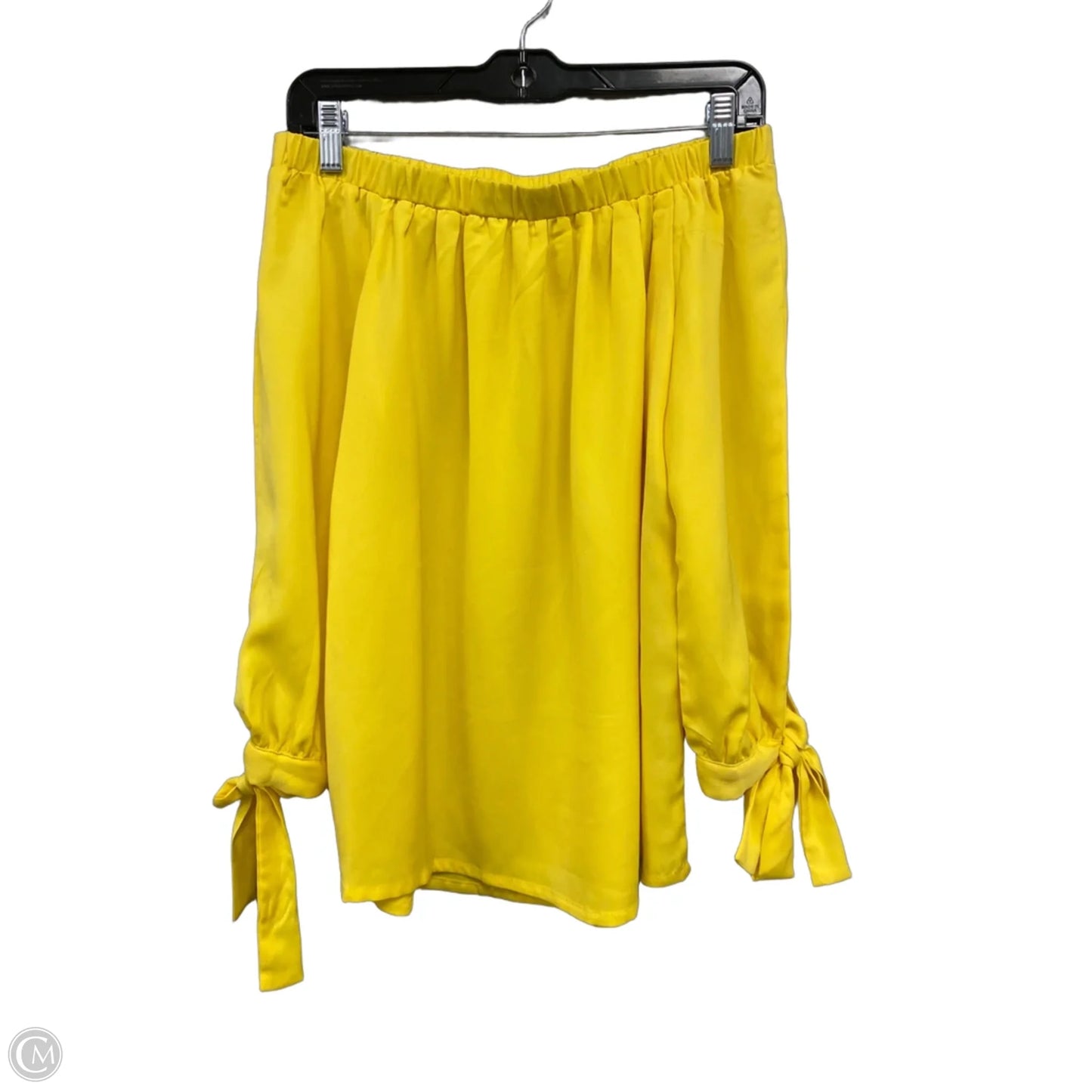 Top 3/4 Sleeve By Shein In Yellow, Size: S