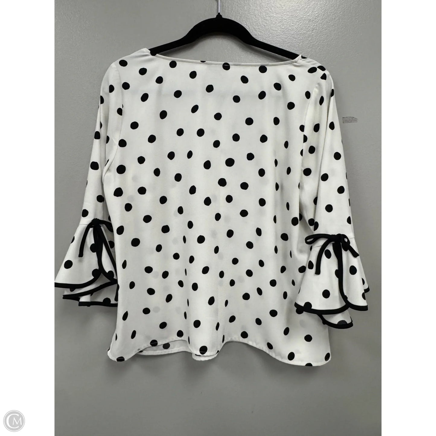 Top 3/4 Sleeve By Talbots In Black & Cream, Size: Xsp