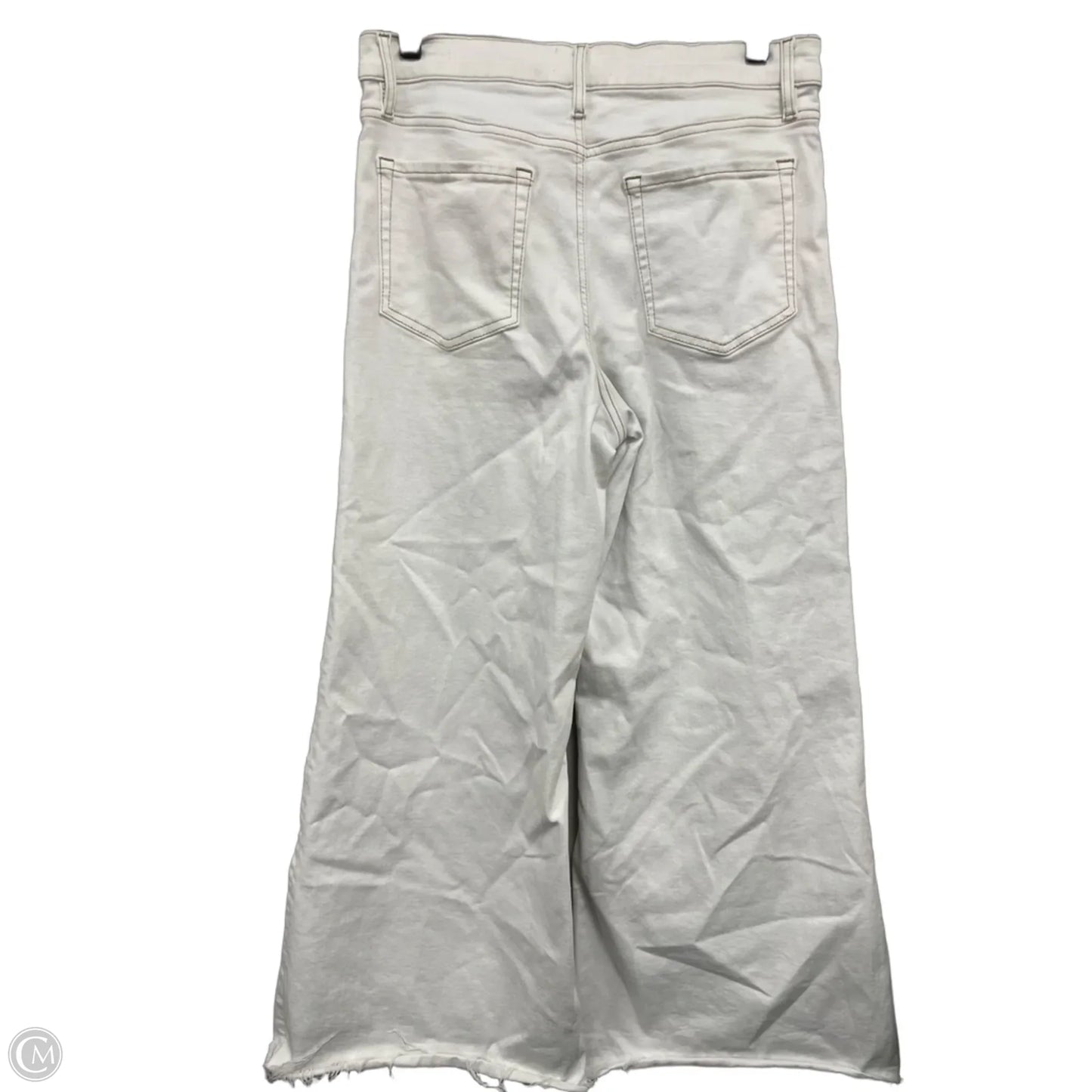 Jeans Wide Leg By Frame In White, Size: 10