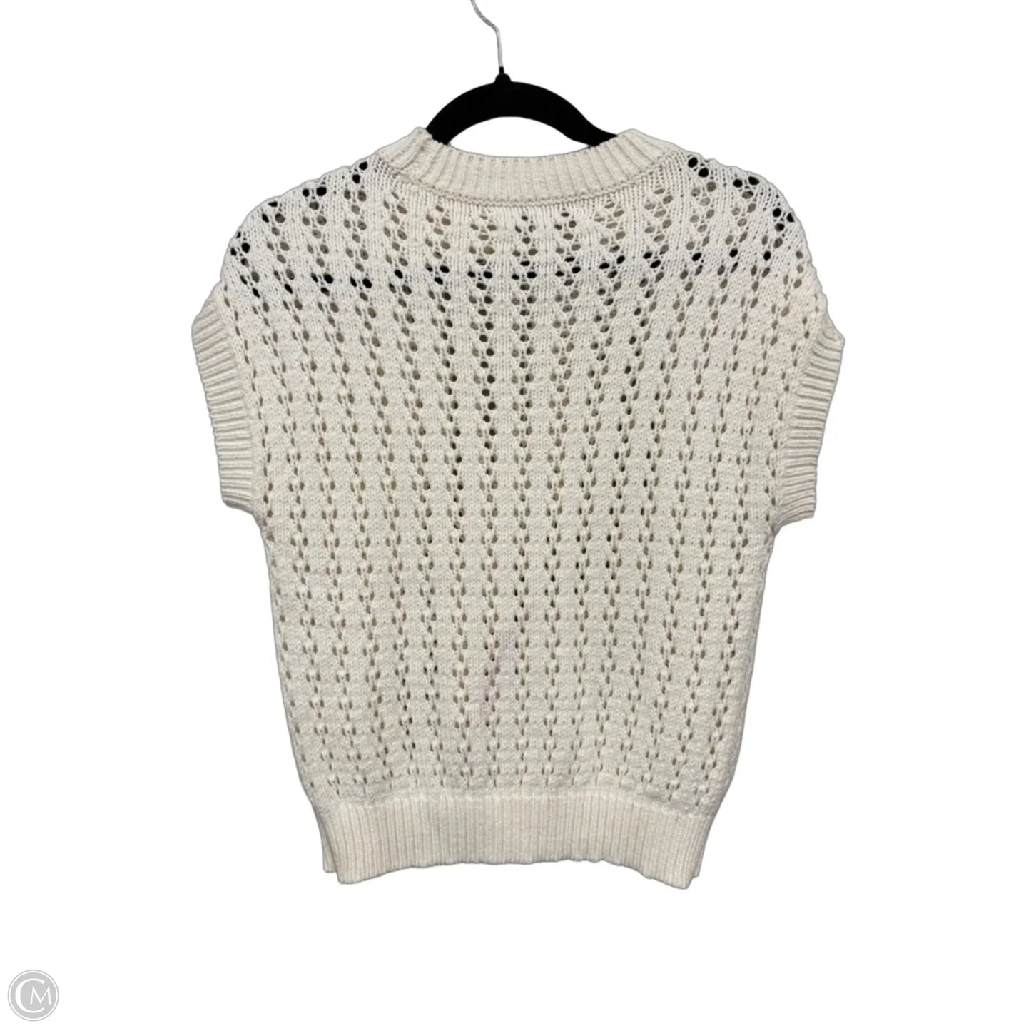Sweater Short Sleeve By Loft In Cream, Size: Xs