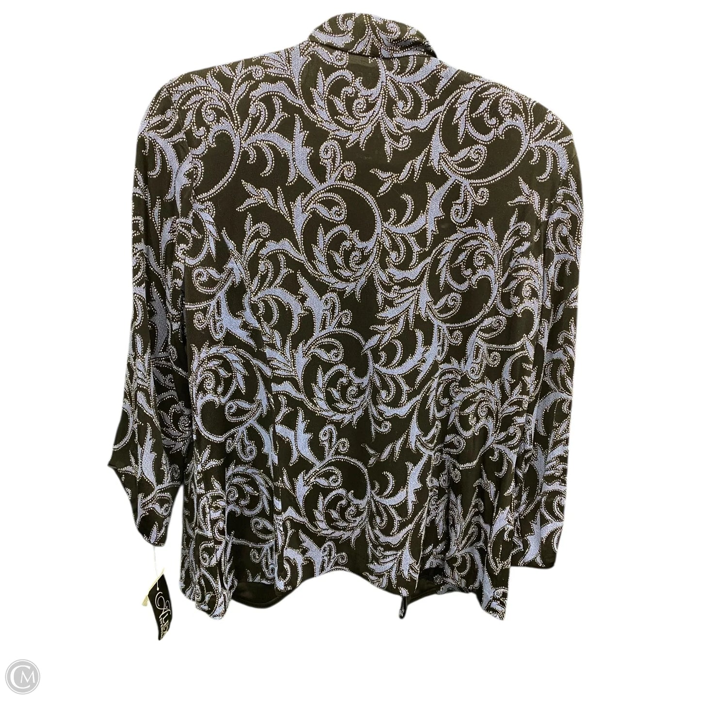 Cardigan By Alex Evenings In Black & Blue, Size: Lp
