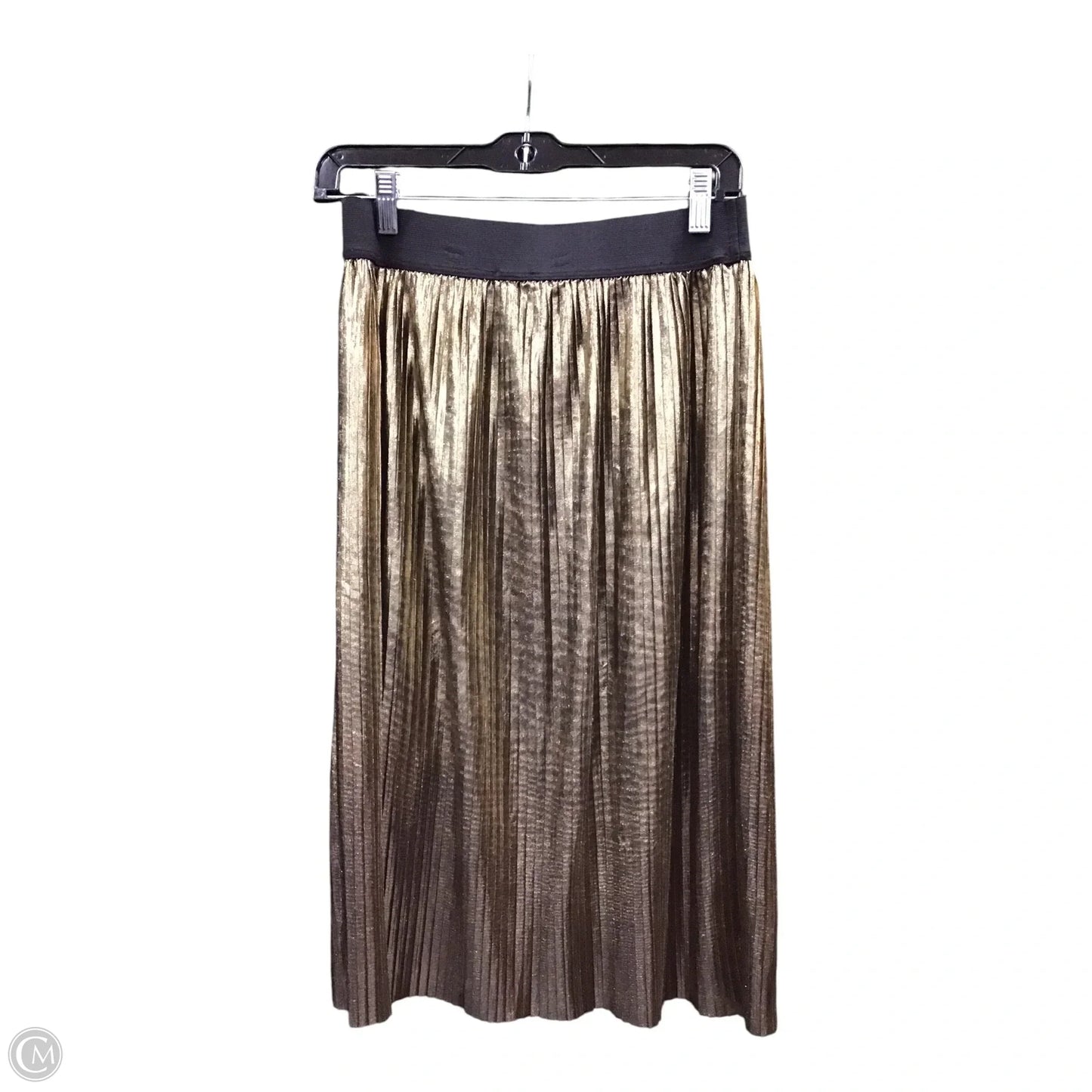Skirt Midi By Forever 21 In Black & Gold, Size: S