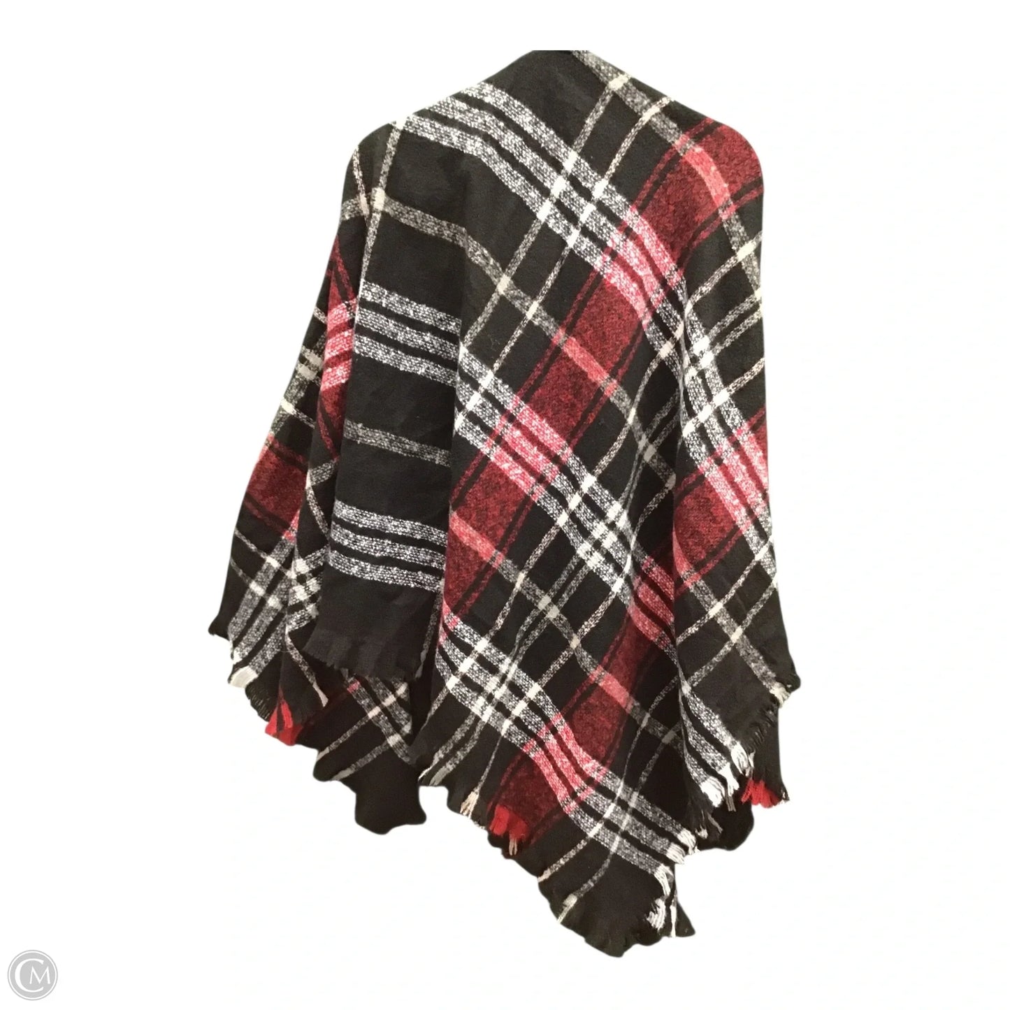 Poncho By Clothes Mentor In Plaid Pattern, Size: Osfm