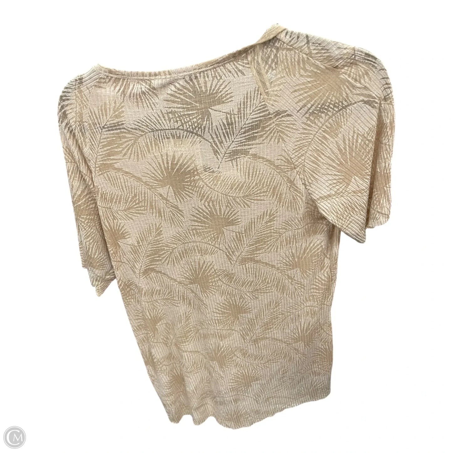 Top Short Sleeve By Zara In Tan, Size: S