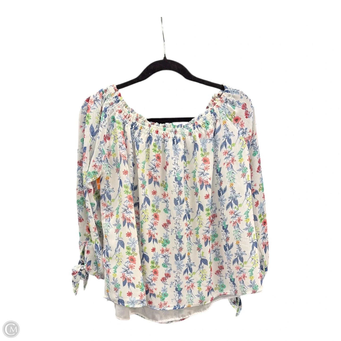 Blouse 3/4 Sleeve By Kensie In Geometric Pattern, Size: S