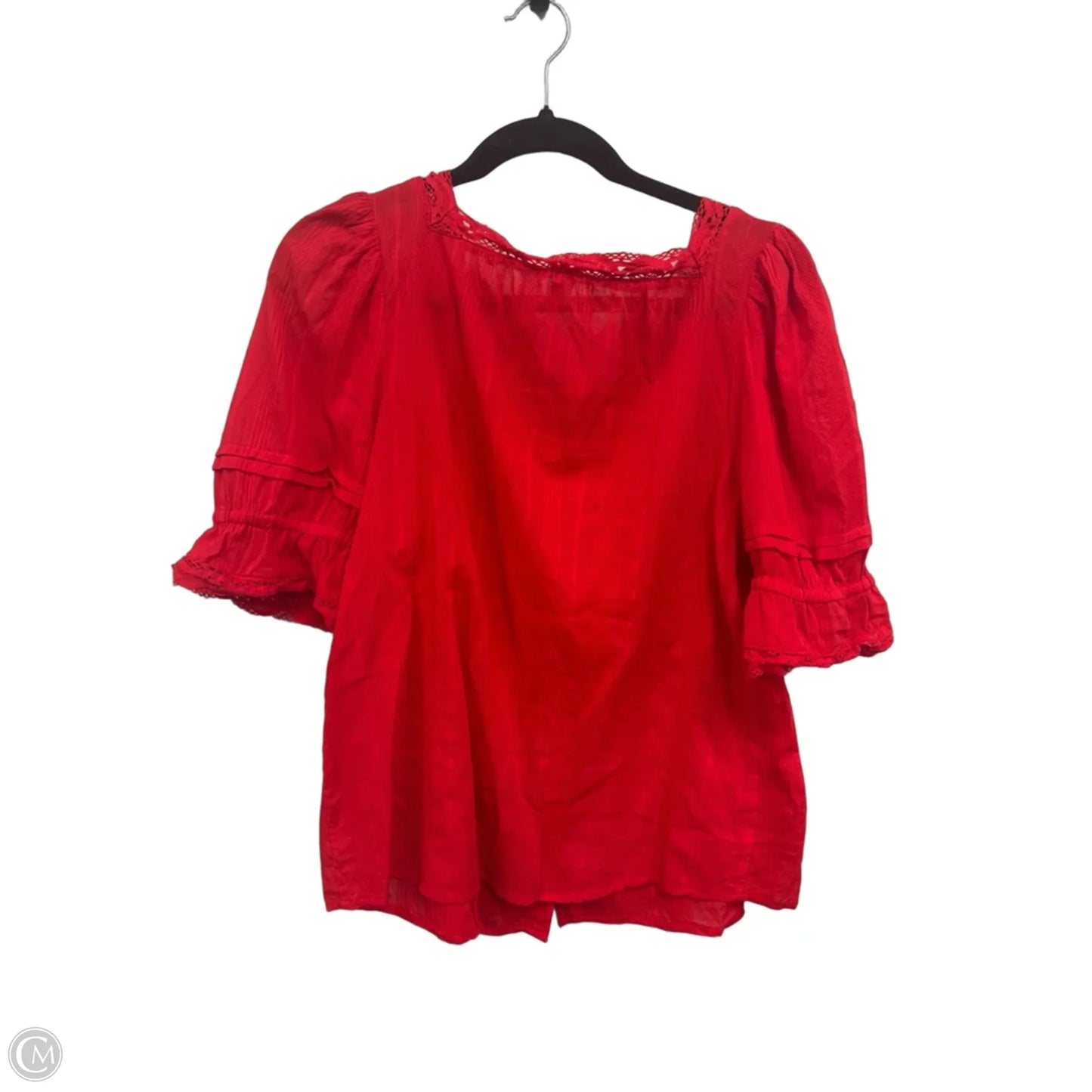 Top Short Sleeve By Cato In Red, Size: L