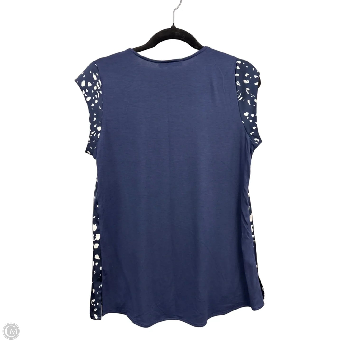 Top Short Sleeve By Clothes Mentor In Blue & White, Size: M
