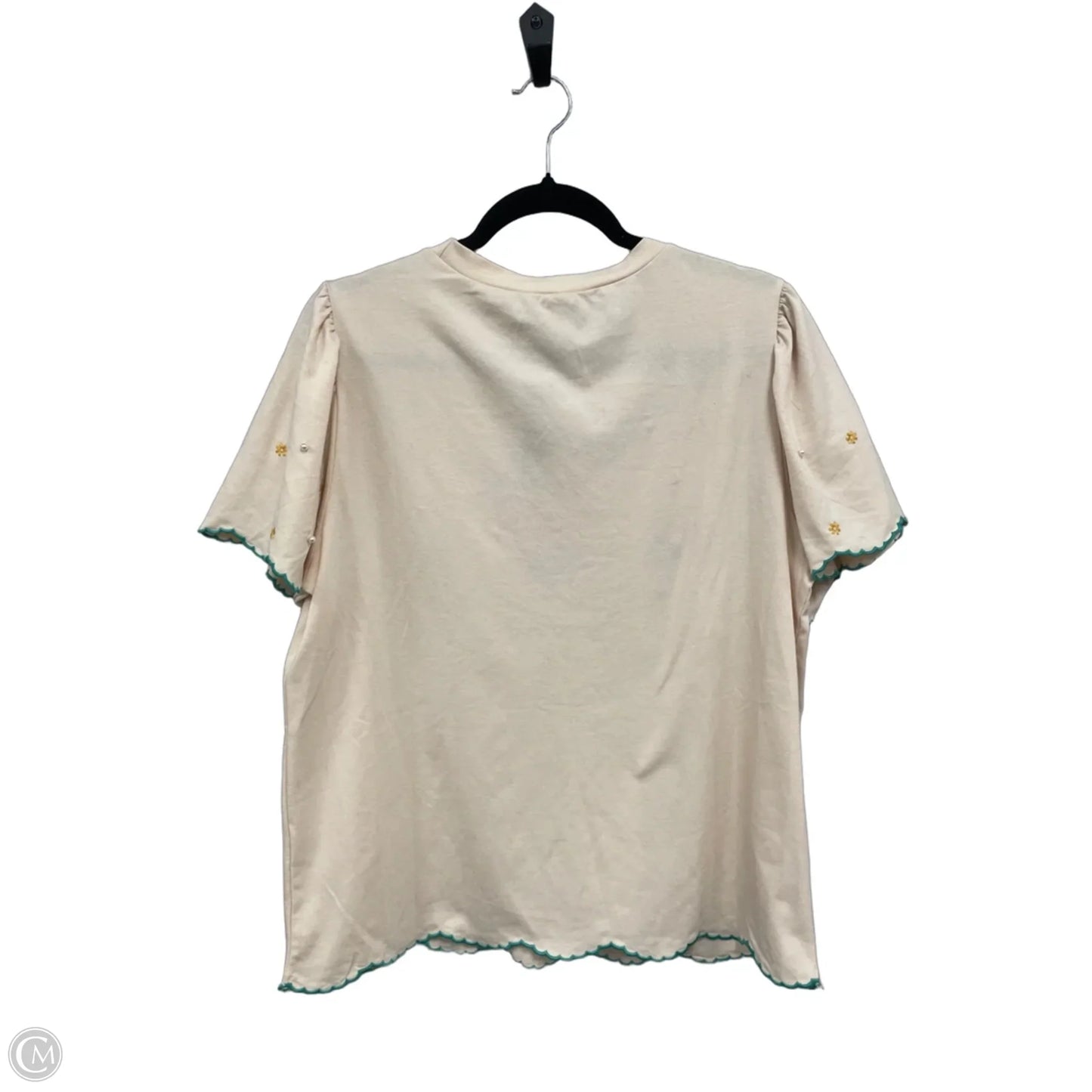 Top Short Sleeve By Clothes Mentor In Cream, Size: Xl