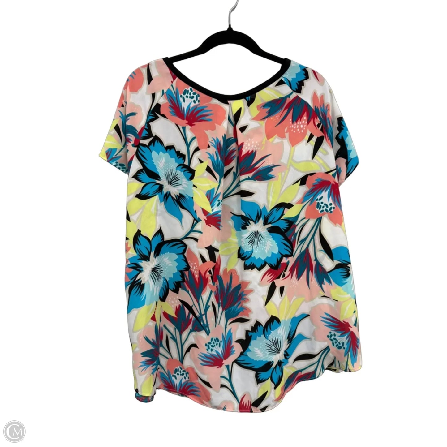 Top Short Sleeve By Worthington In Blue & Pink, Size: 1x