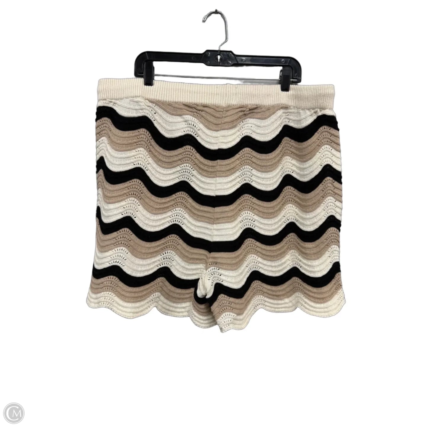 Shorts Set By Clothes Mentor In Black & Cream, Size: 2x