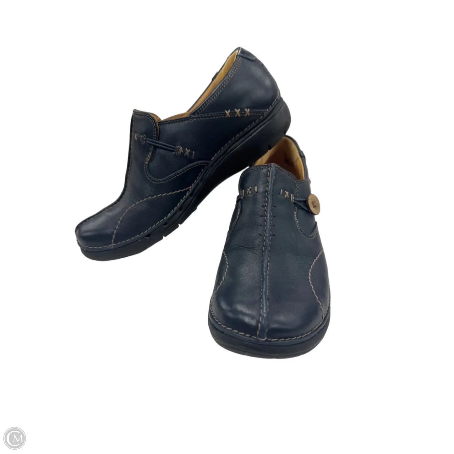 Shoes Flats By Clarks In Navy, Size: 7