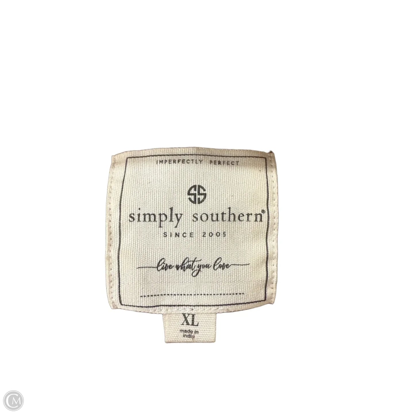 Sweatshirt Collar By Simply Southern In Tan & White, Size: Xl