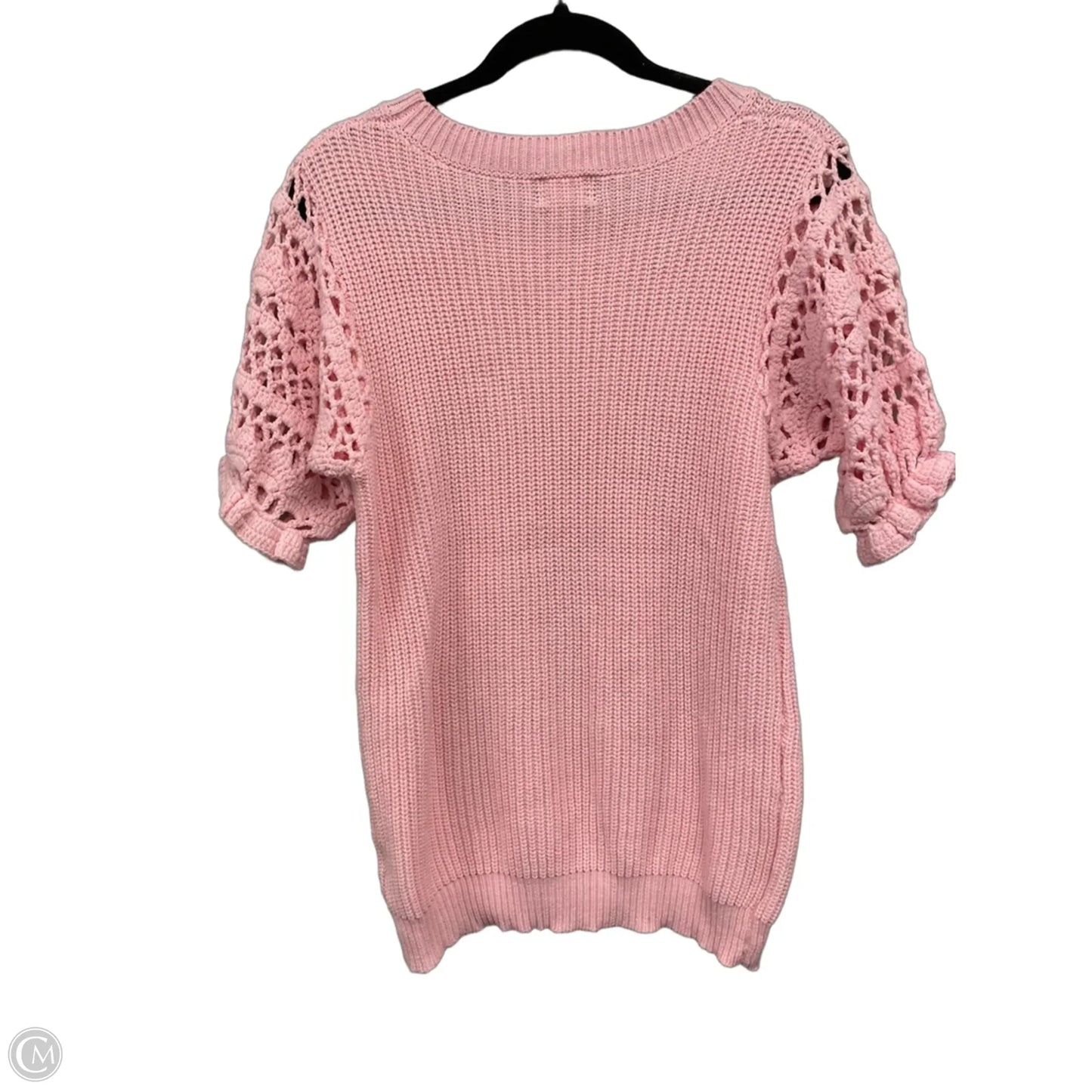 Sweater Short Sleeve By Bibi In Pink, Size: Xl