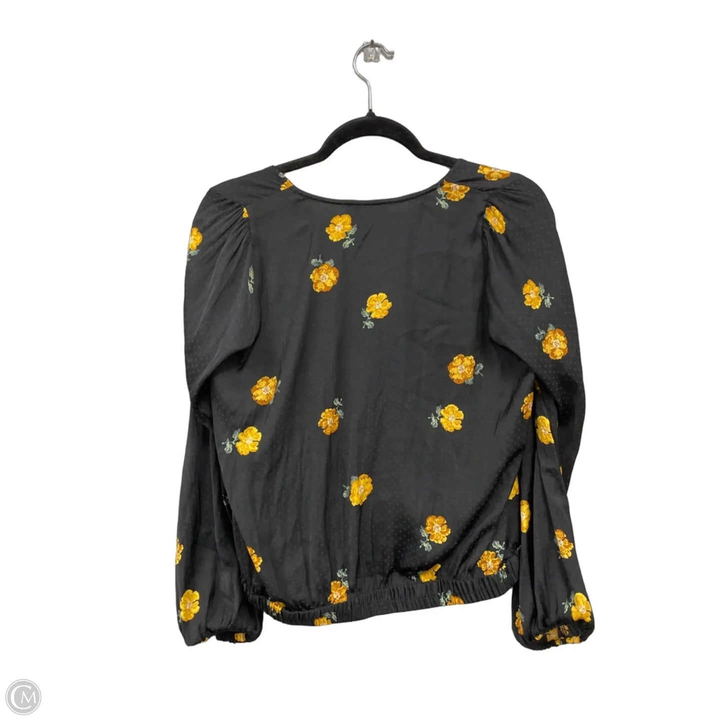 Blouse Long Sleeve By Madewell In Black & Yellow, Size: S