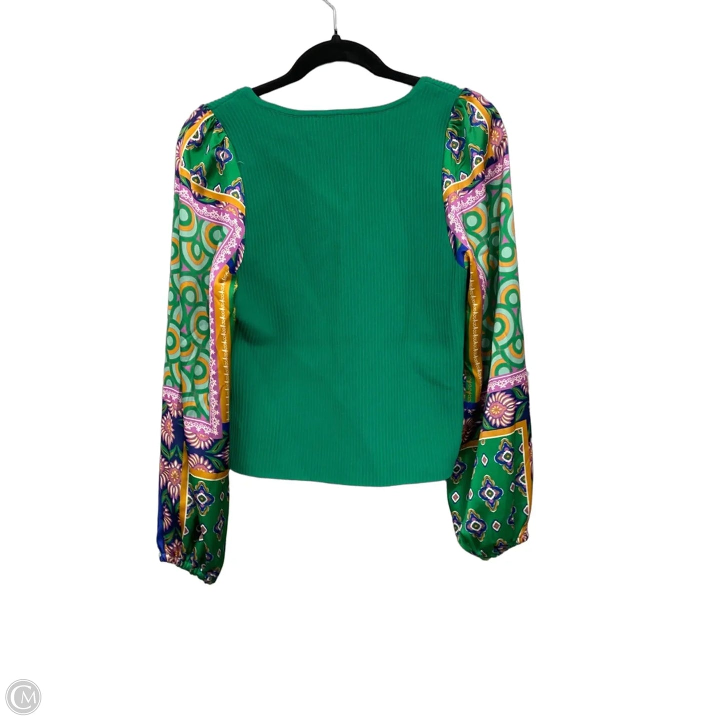 Blouse Long Sleeve By Bailey 44 In Green & Purple, Size: L