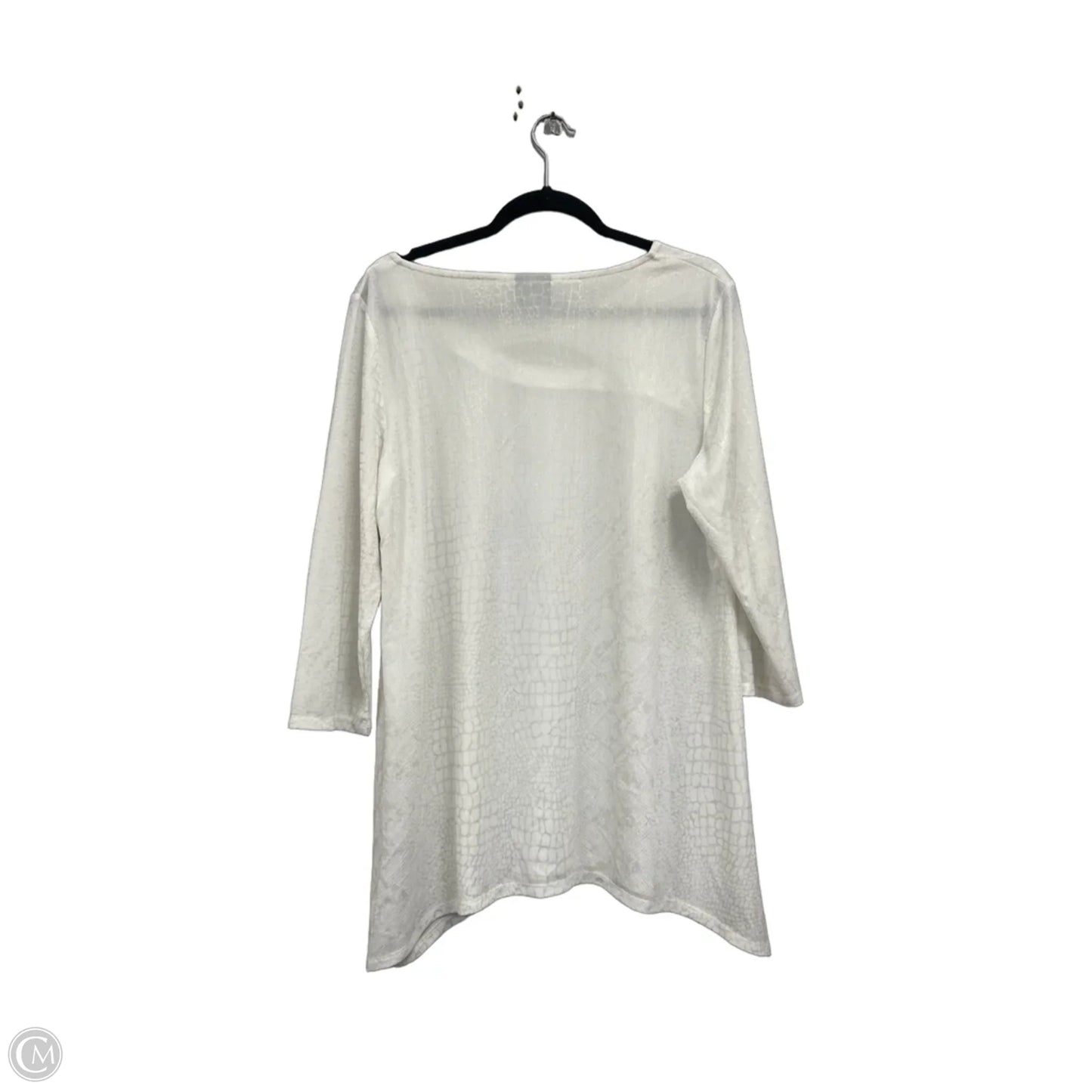 Top 3/4 Sleeve By Clothes Mentor In White, Size: L
