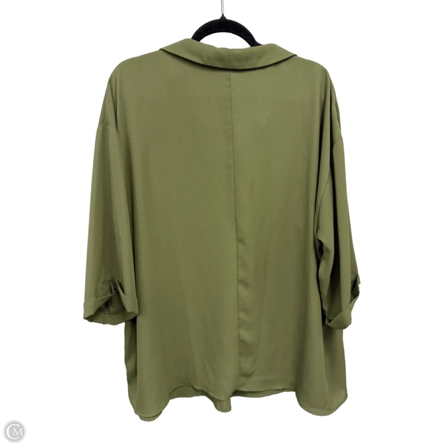 Blouse 3/4 Sleeve By Clothes Mentor In Green, Size: 2x