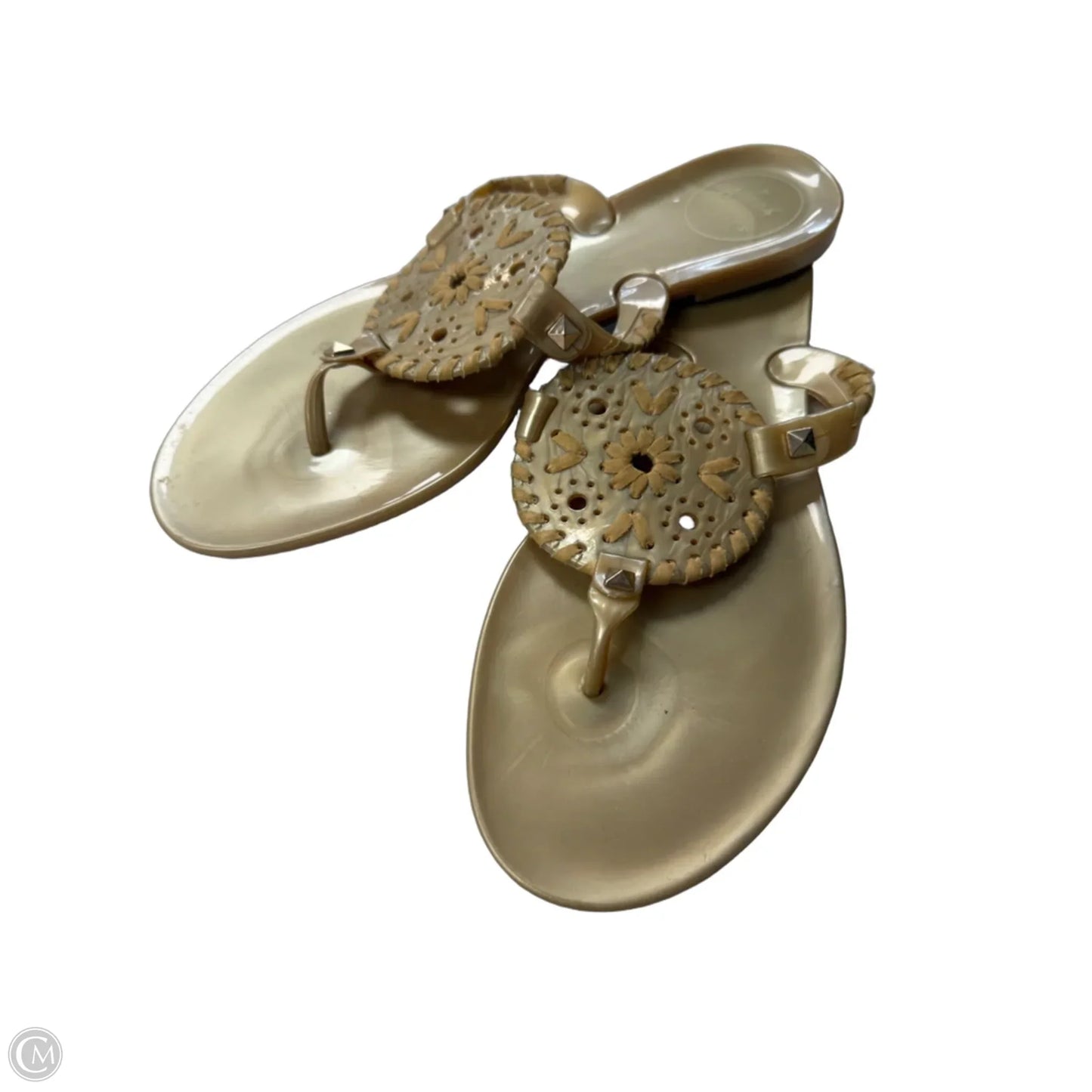 Sandals Flip Flops By Jack Rogers In Gold, Size: 6
